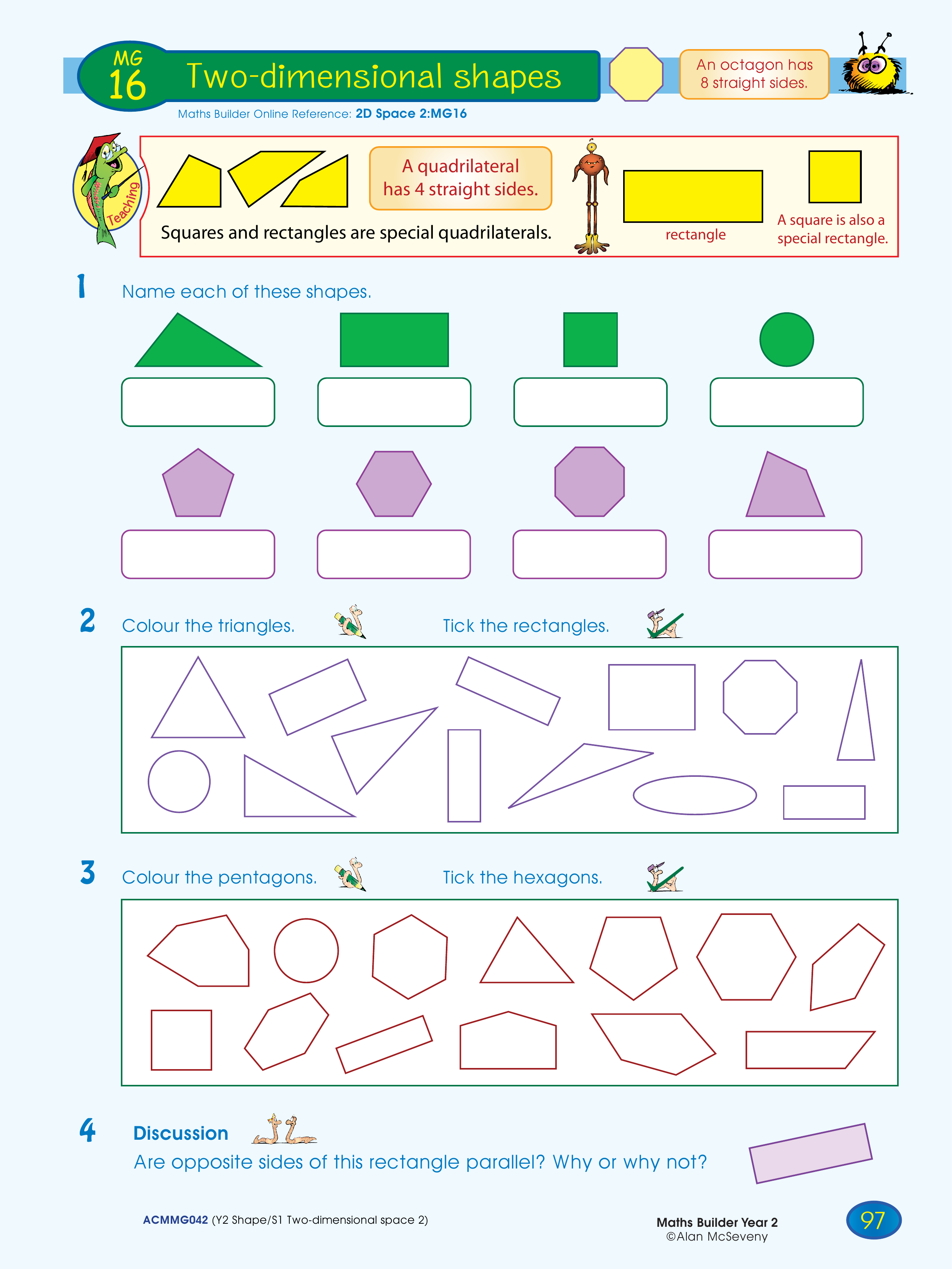 Two-dimensional shapes — worksheet preview