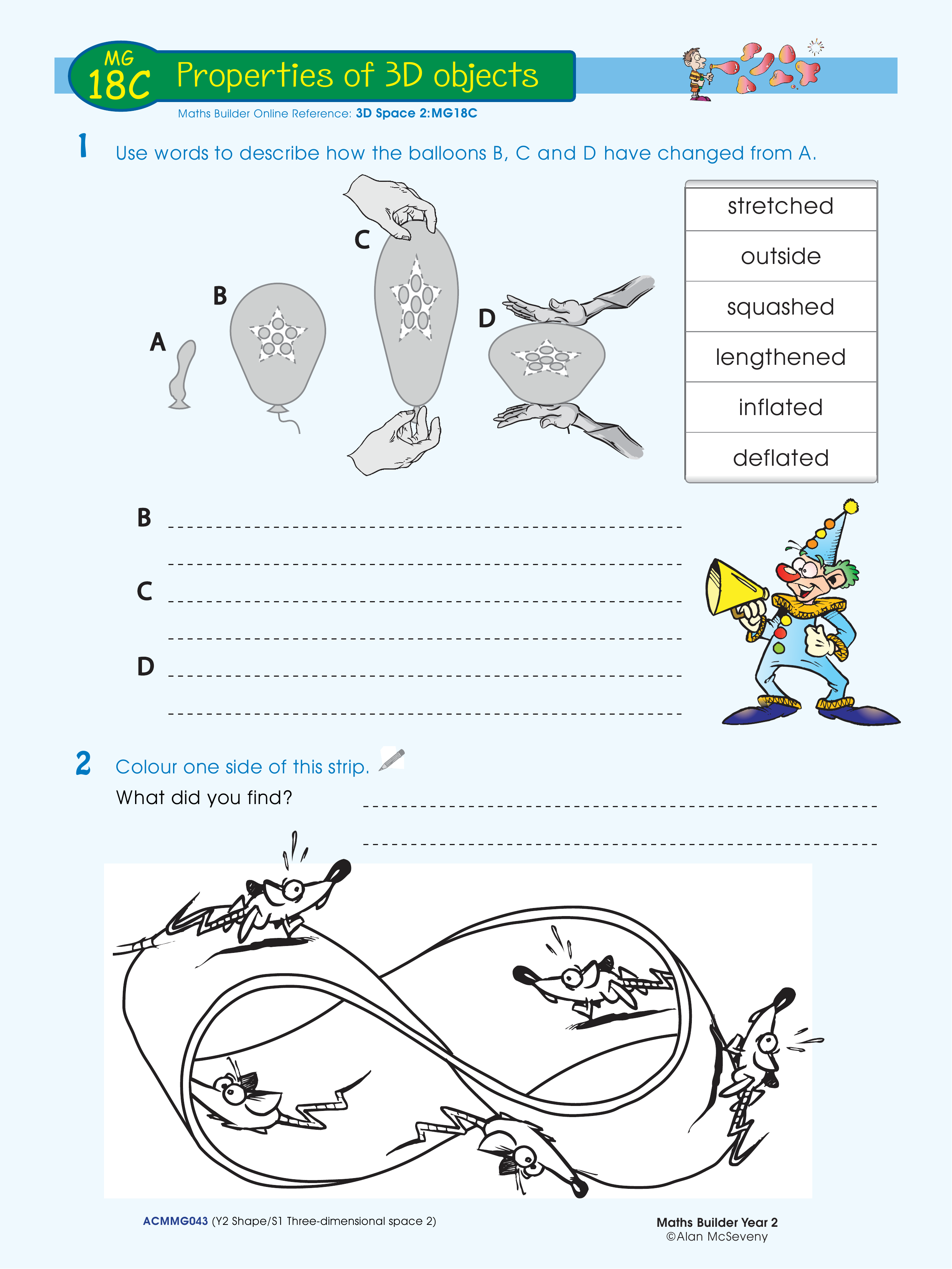 Properties of 3D objects — worksheet preview