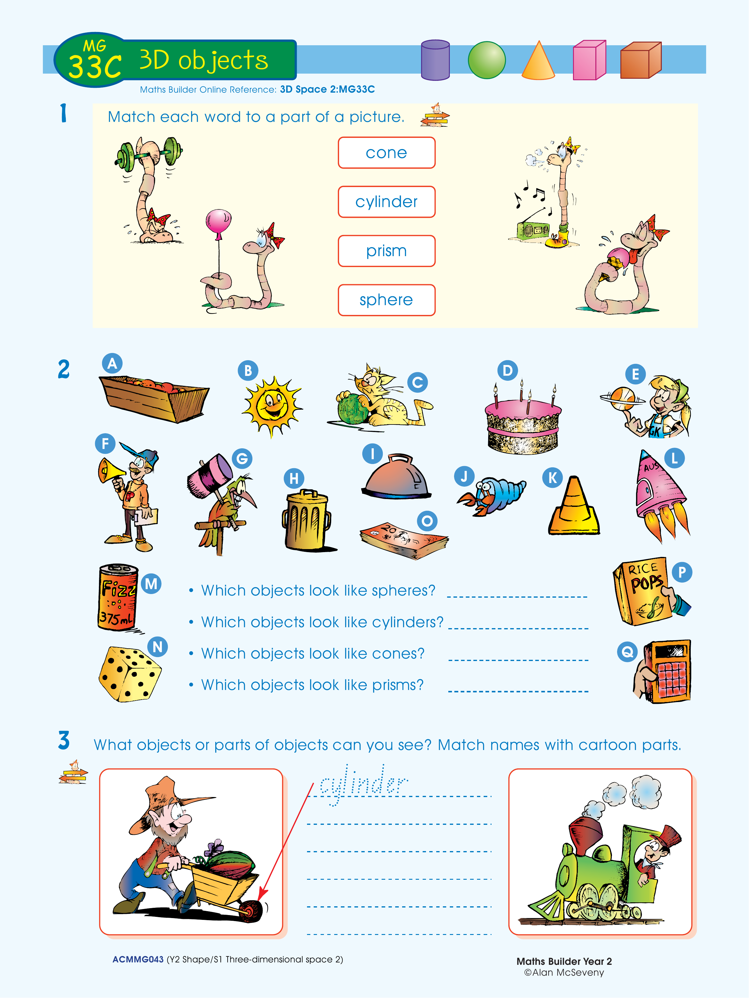 3D objects — worksheet preview