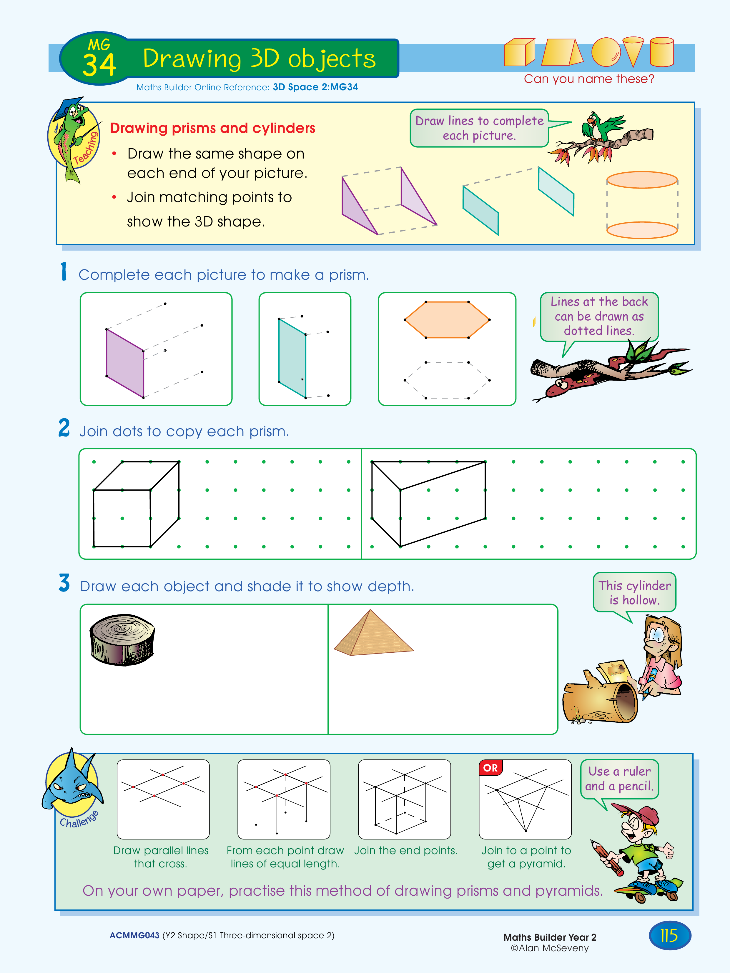 Drawing 3D objects — worksheet preview