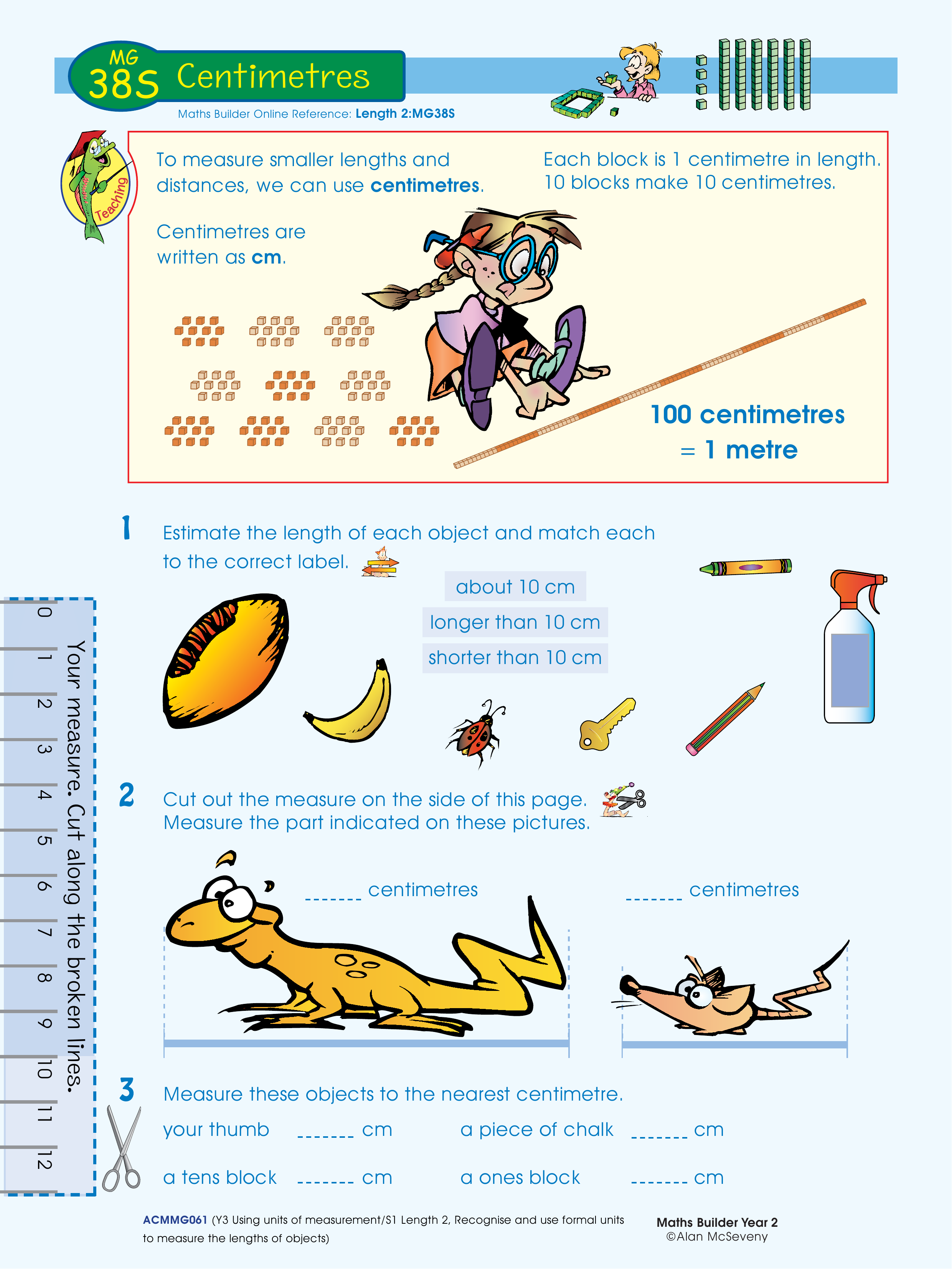 Centimetres — worksheet preview