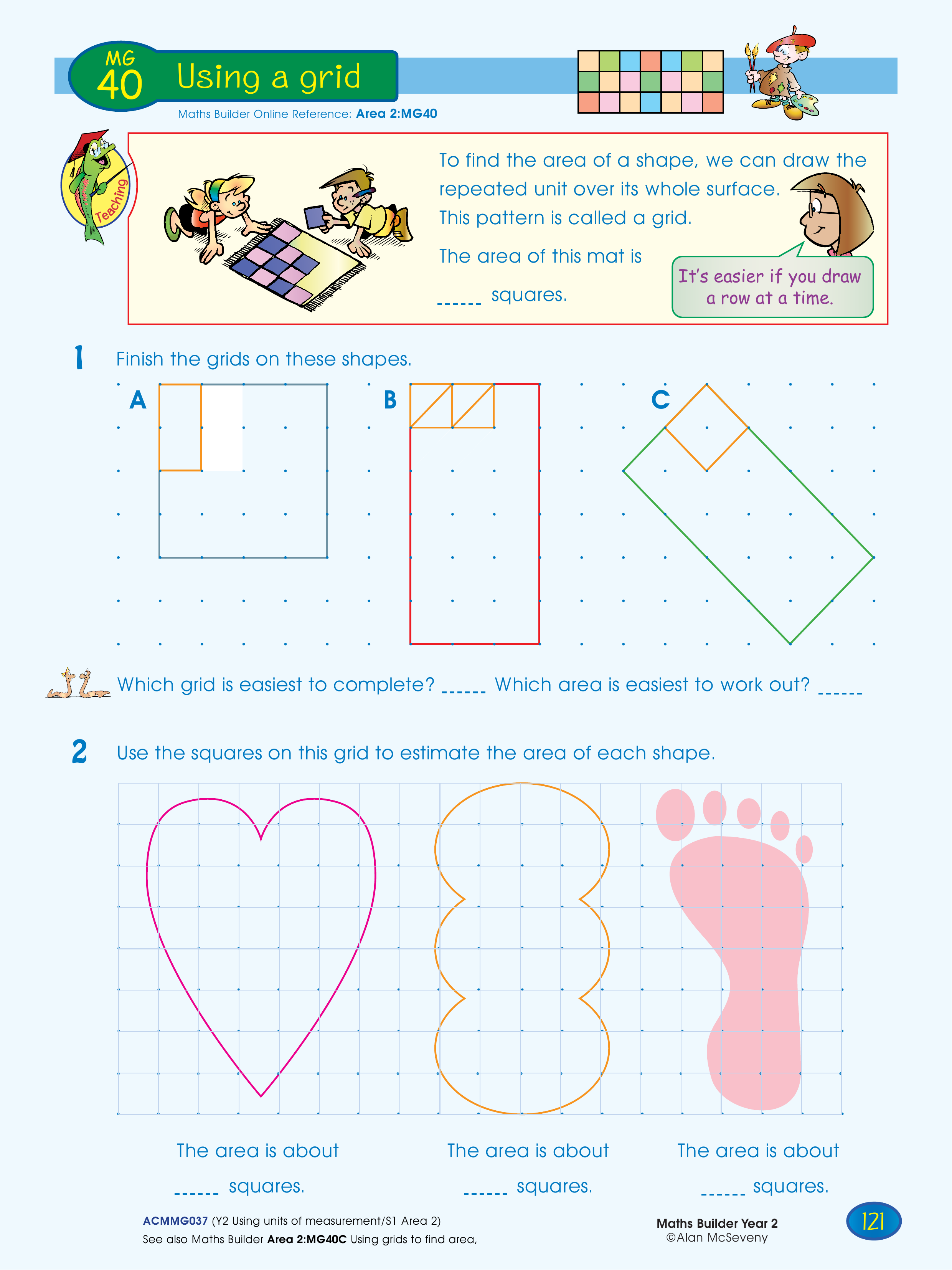 Using a grid — worksheet preview