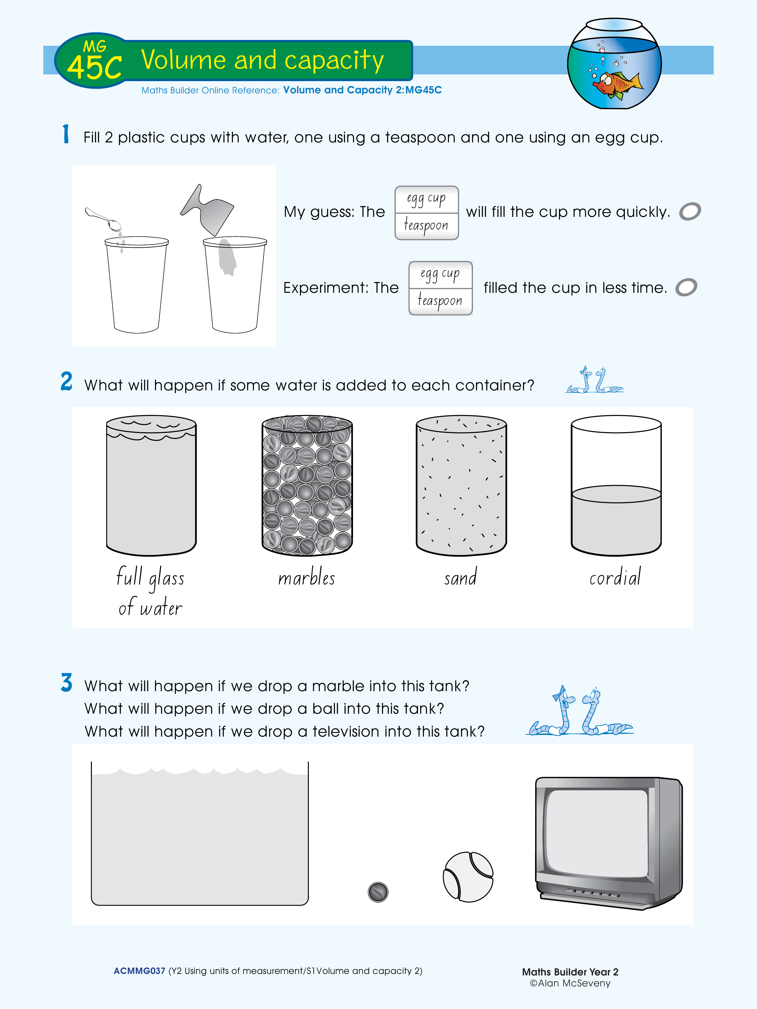 Volume and capacity — worksheet preview