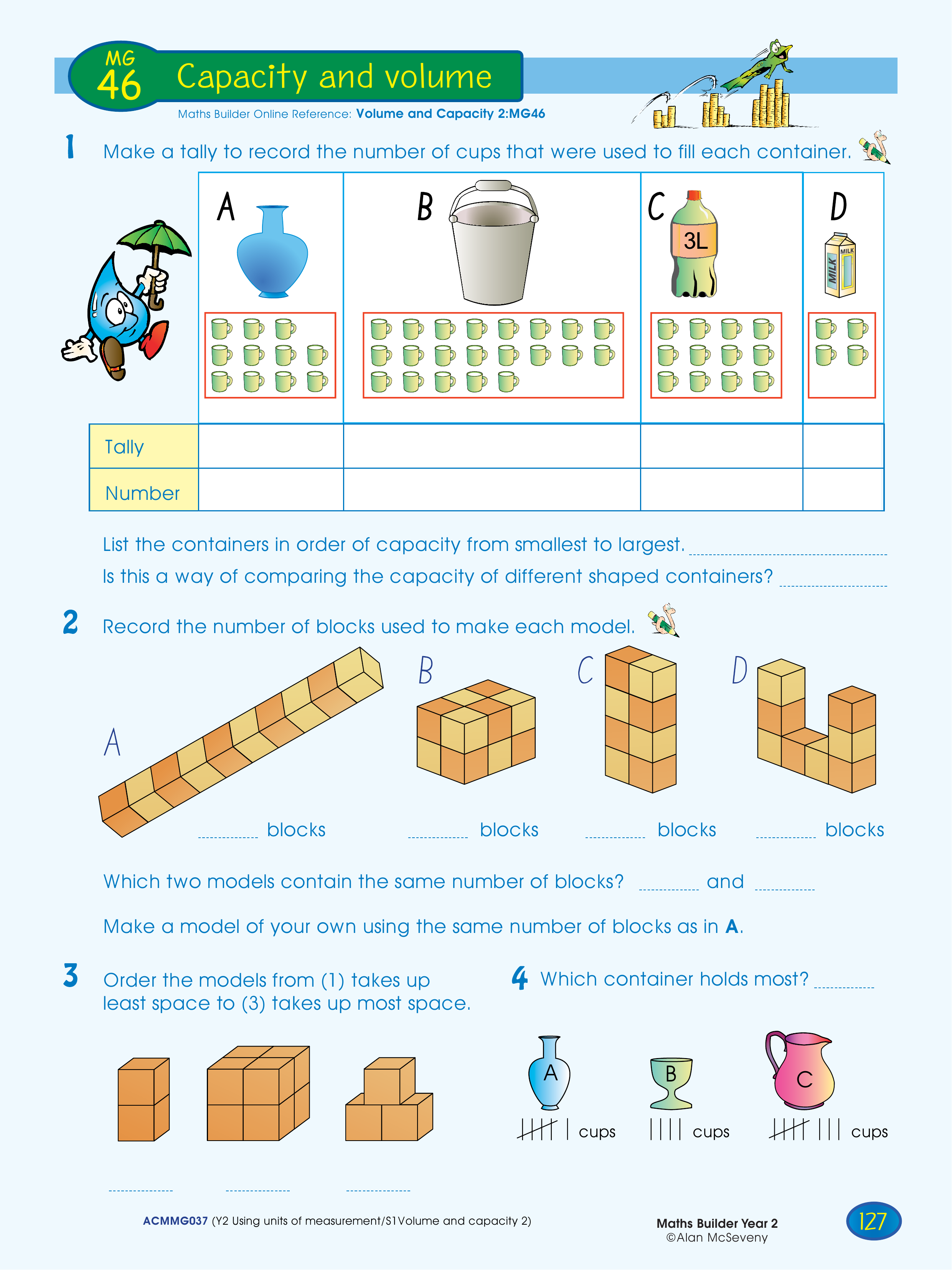Capacity and volume — worksheet preview