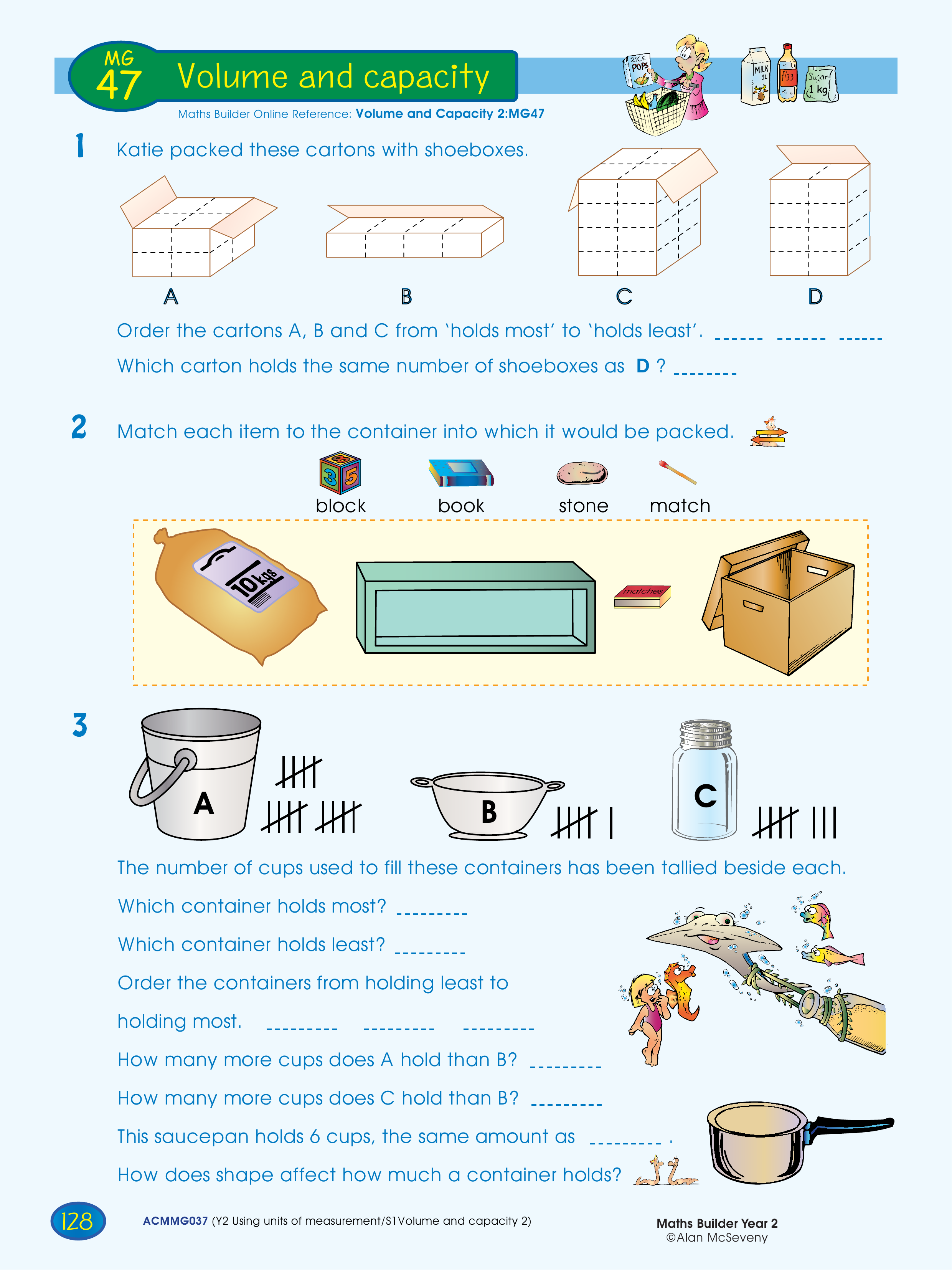 Volume and capacity — worksheet preview