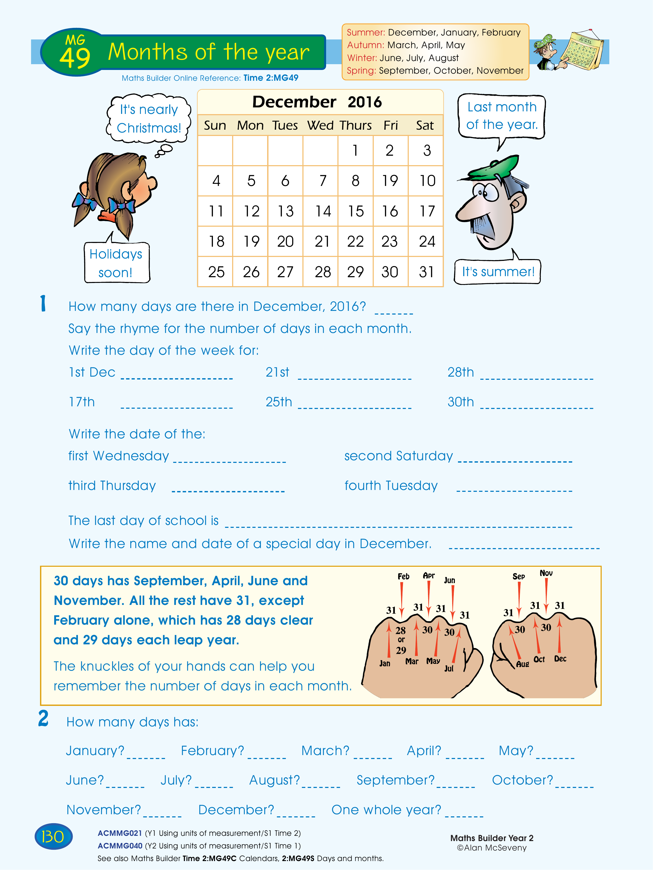 Months of the year — worksheet preview
