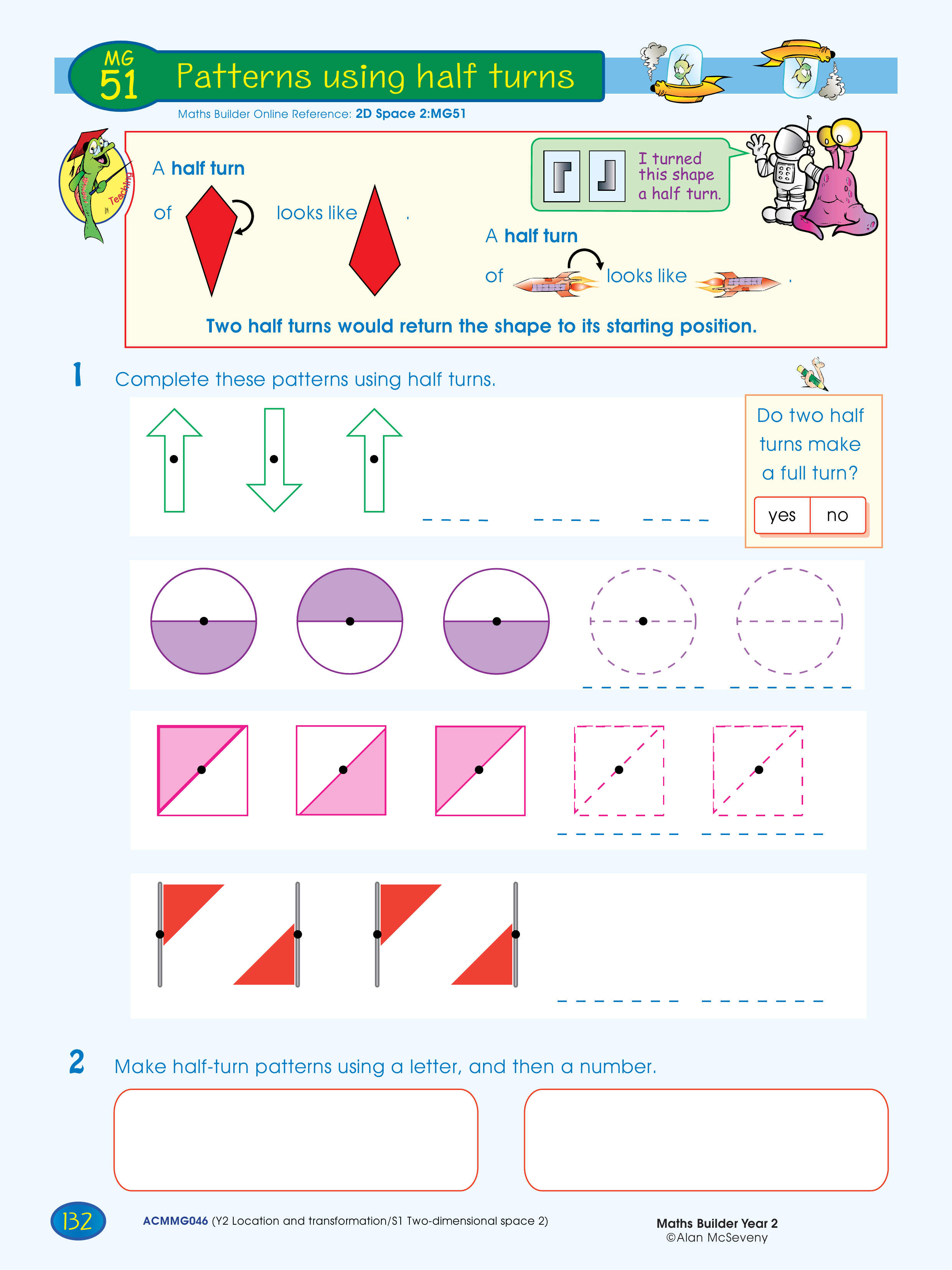 Patterns using half turns — worksheet preview