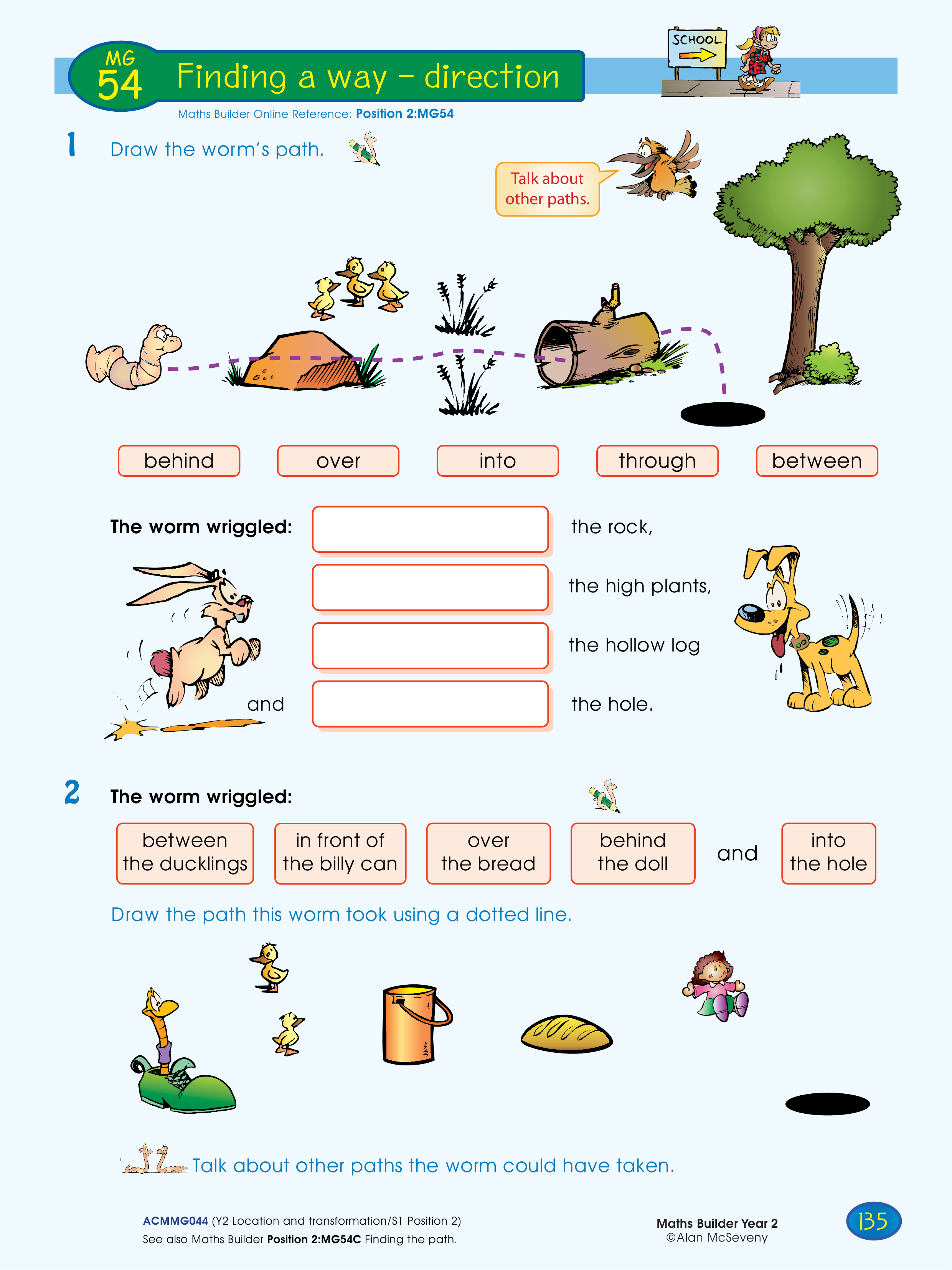 Finding a way - direction — worksheet preview