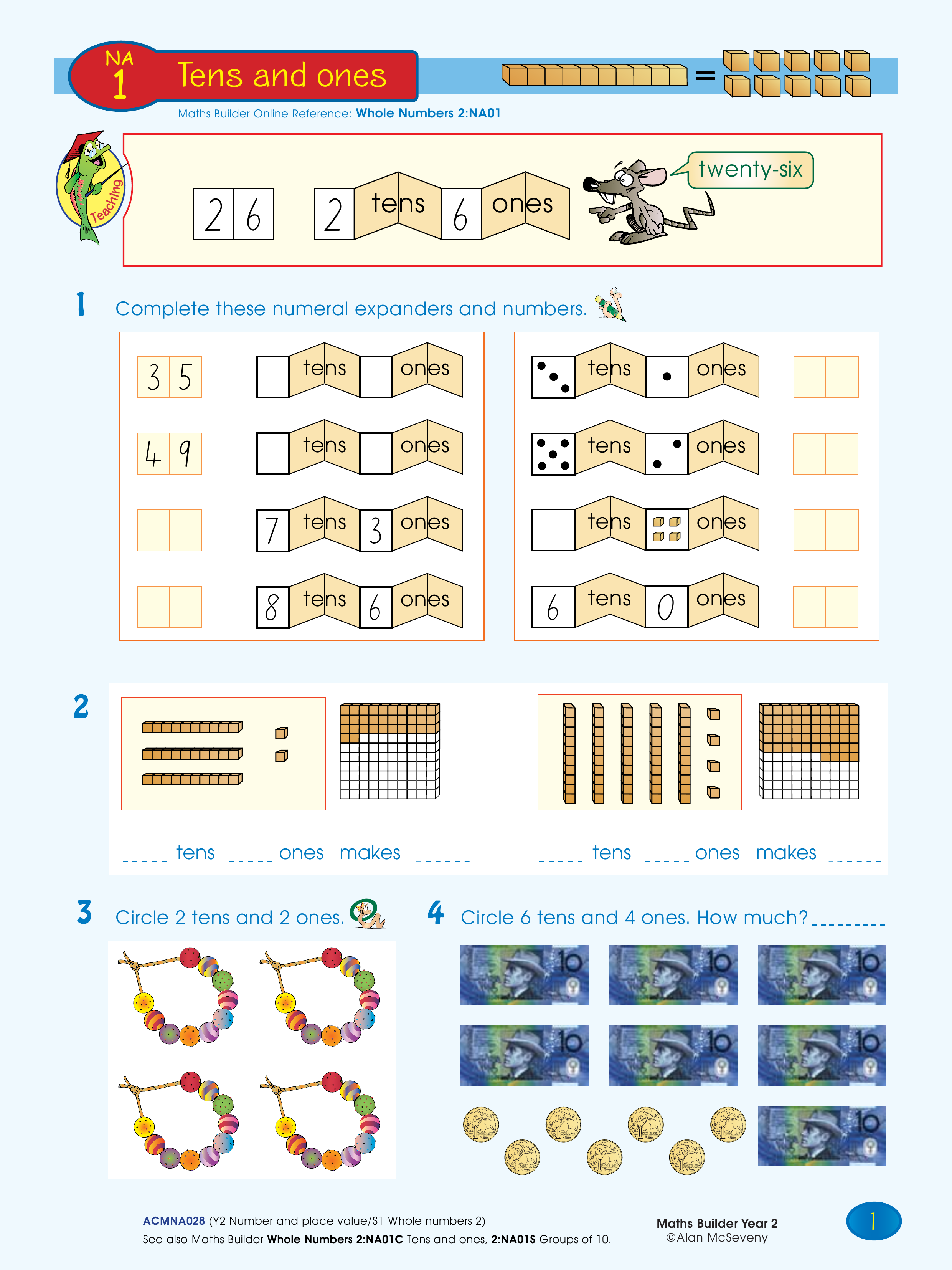 Tens and ones — worksheet preview
