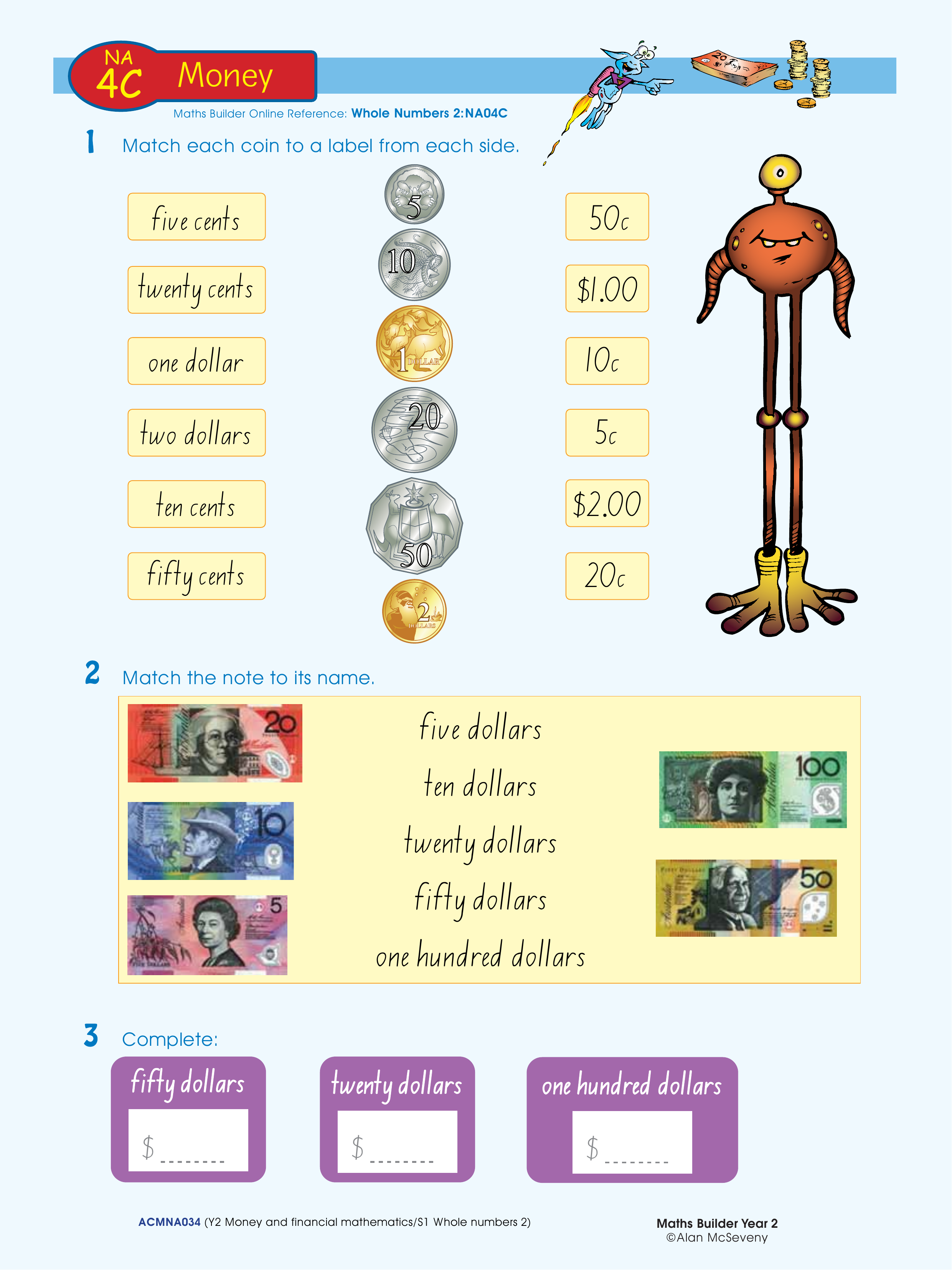 Money — worksheet preview