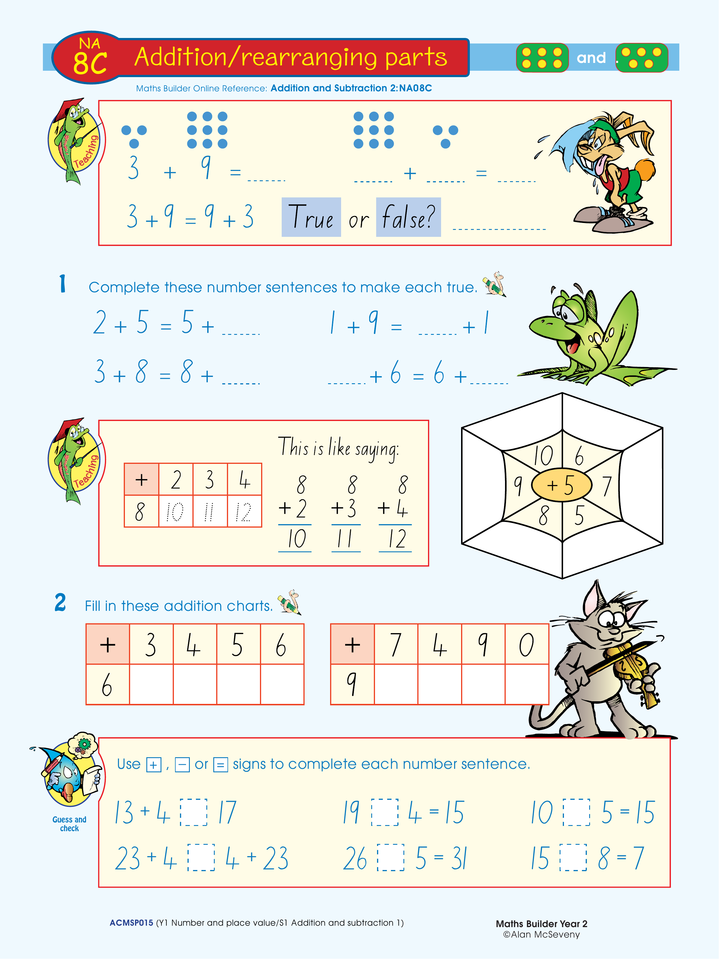 Addition/rearranging parts — worksheet preview