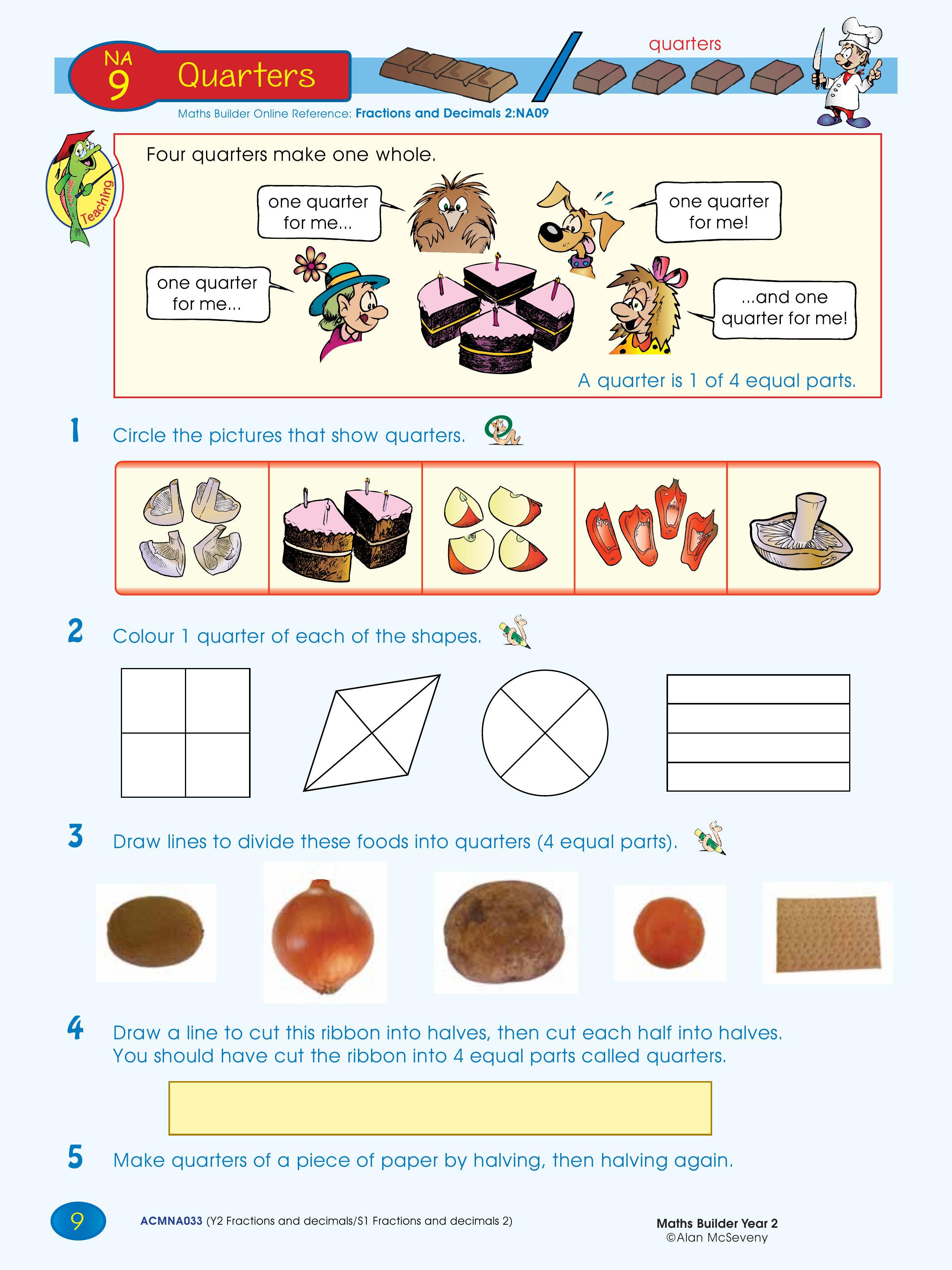 Quarters — worksheet preview