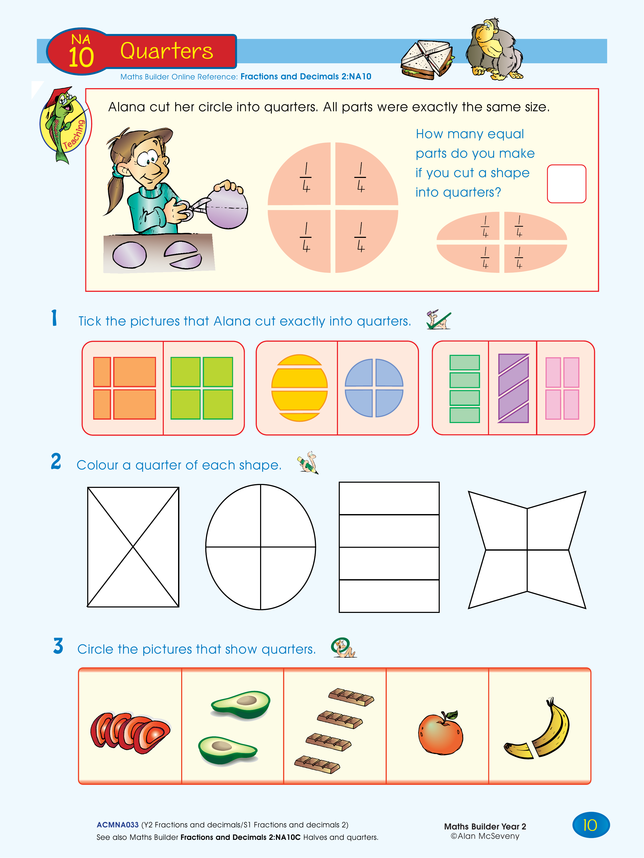 Quarters — worksheet preview