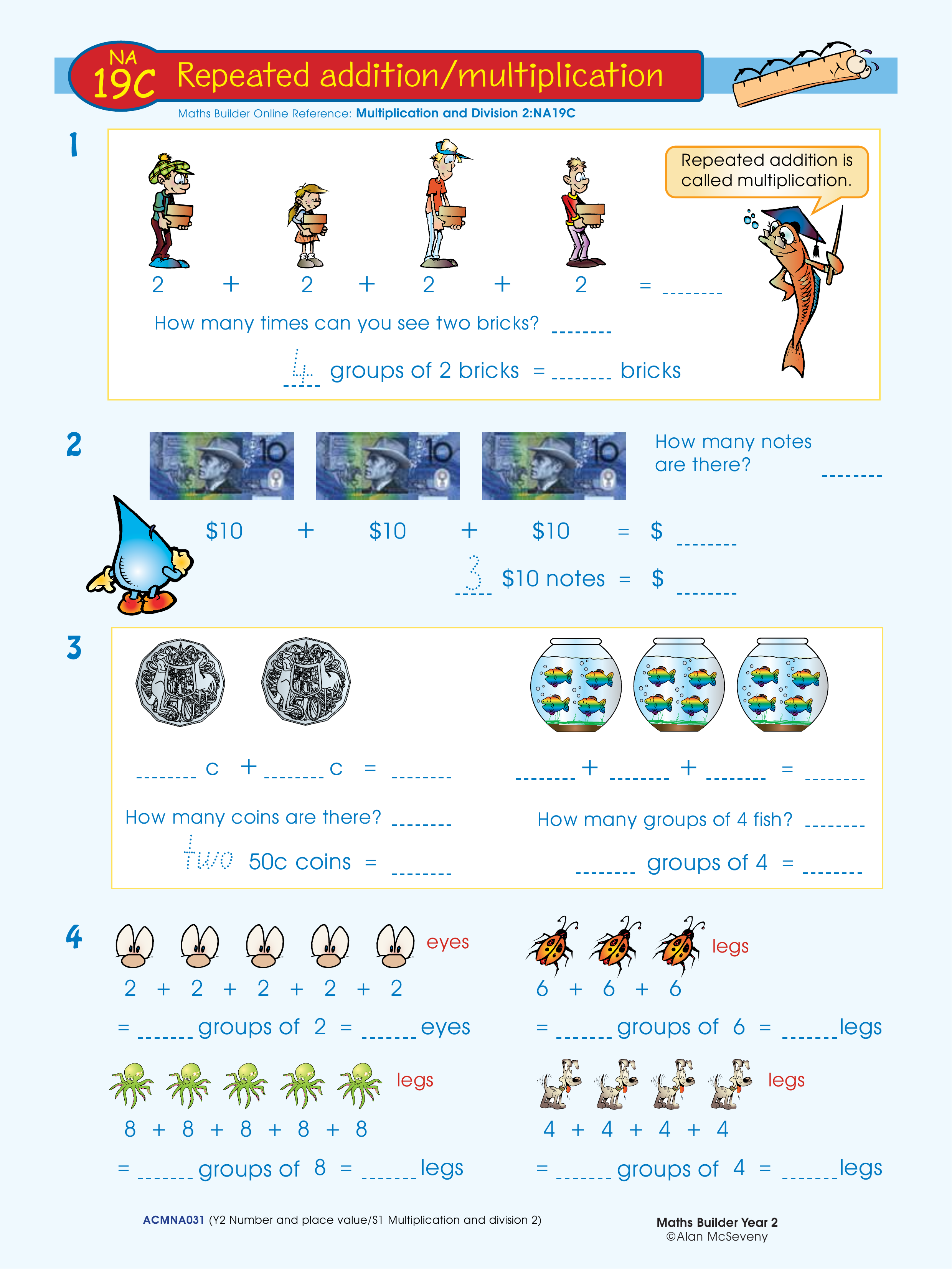 Repeated addition/multiplication — worksheet preview