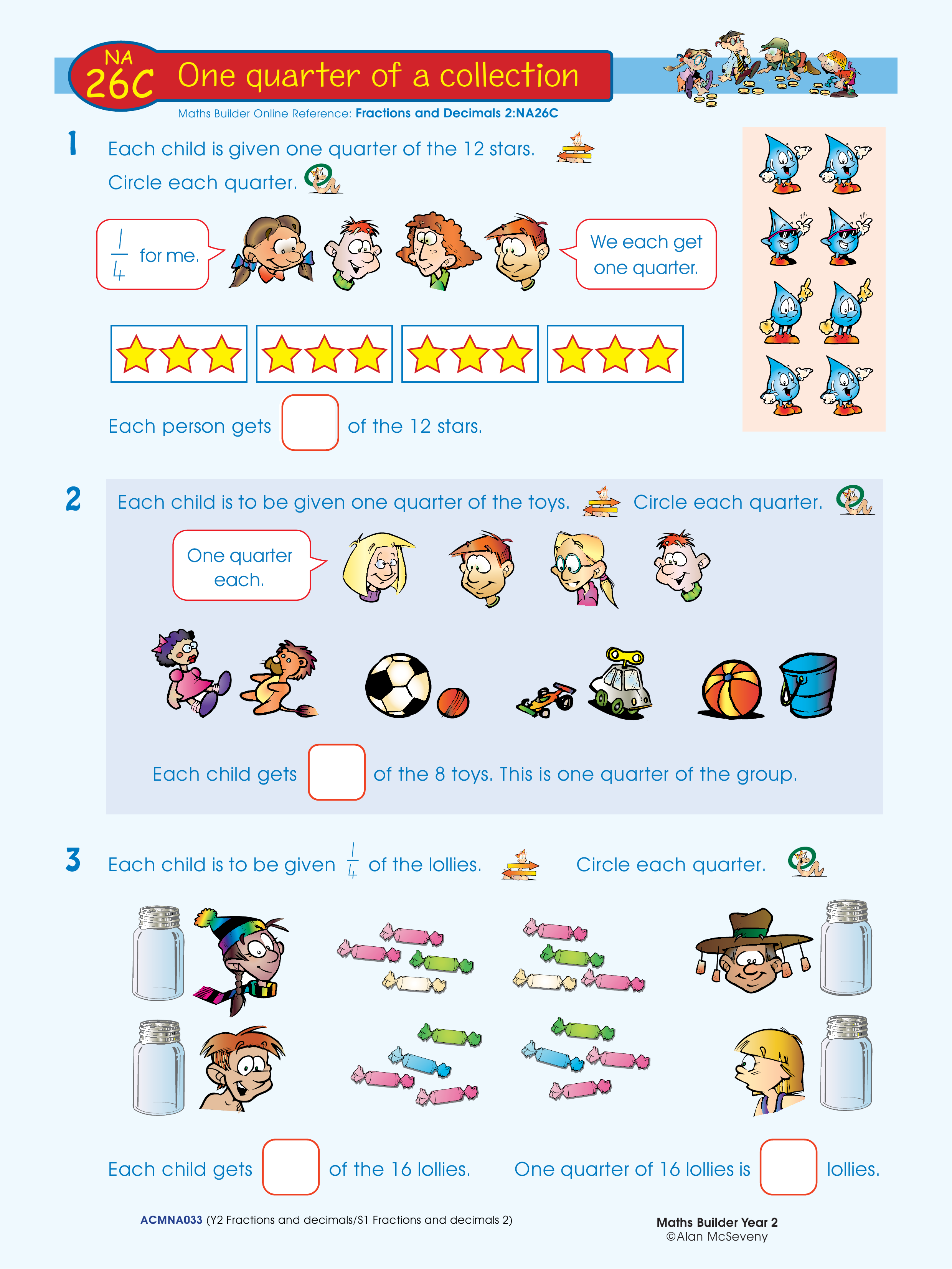 One quarter of a collection — worksheet preview