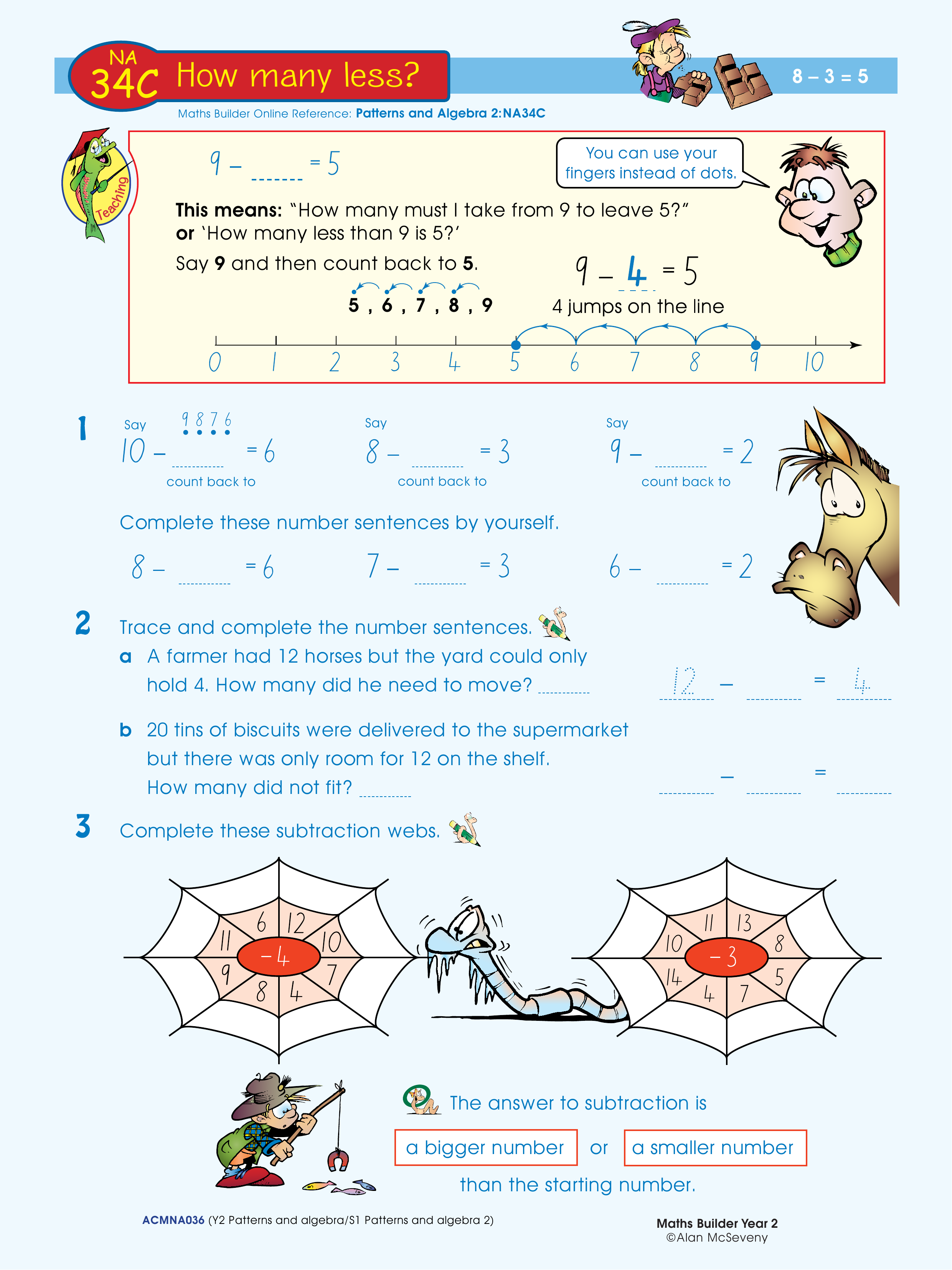 How many less? — worksheet preview