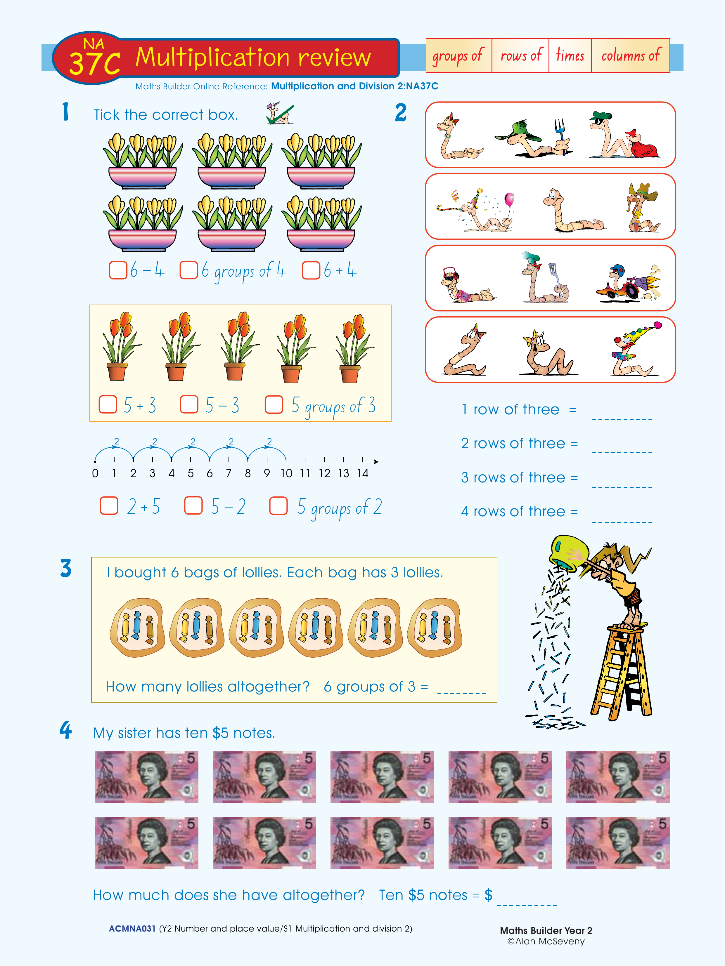 Multiplication review — worksheet preview