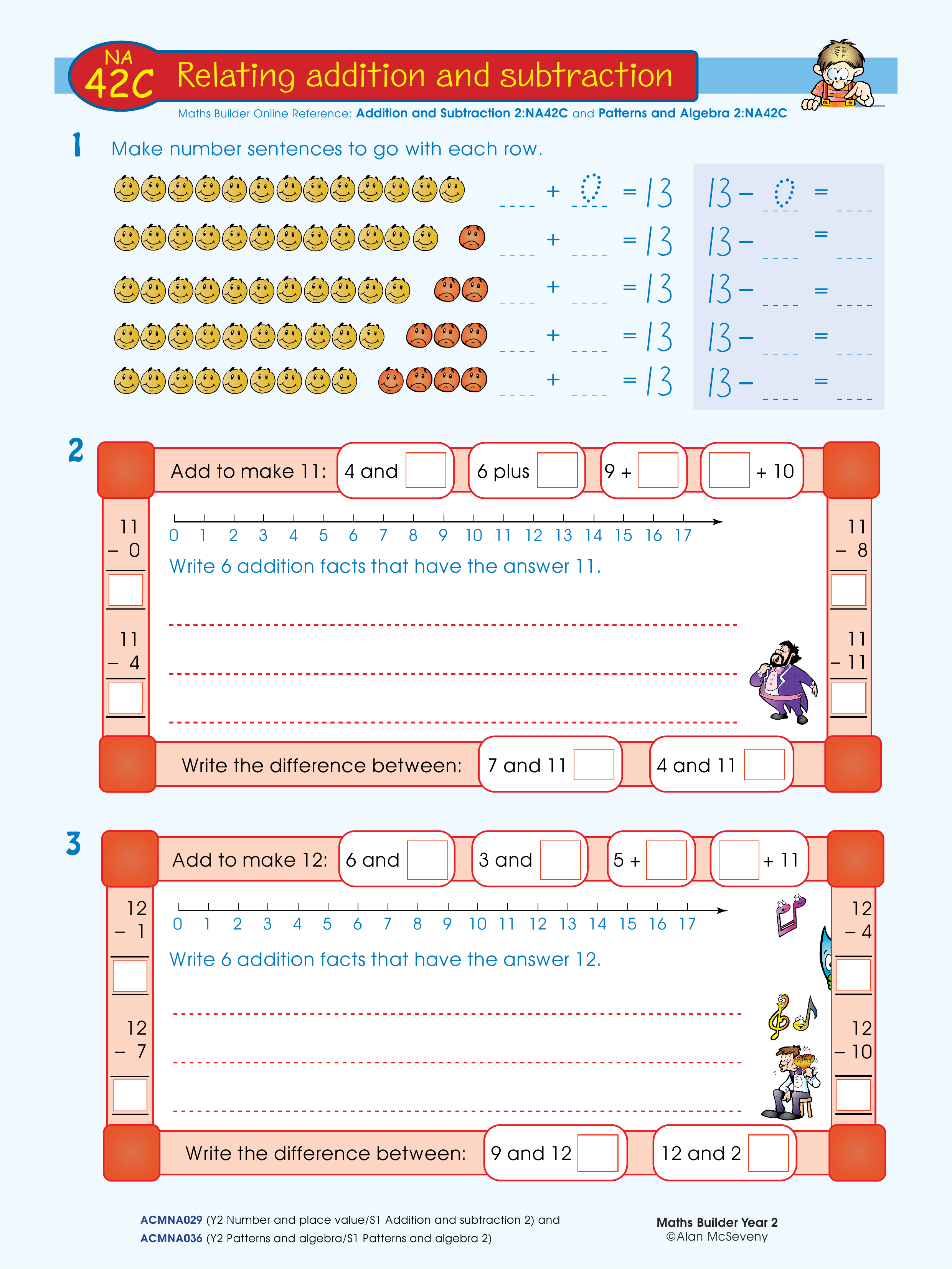 Addition and subtraction — worksheet preview