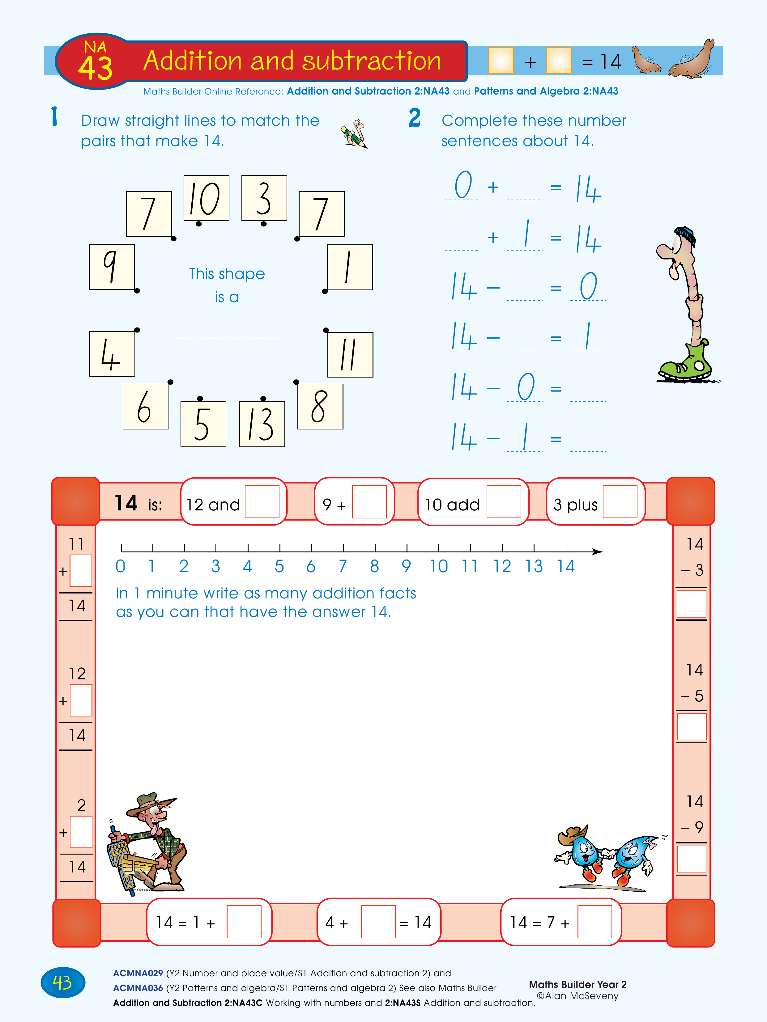 Addition and subtraction — worksheet preview