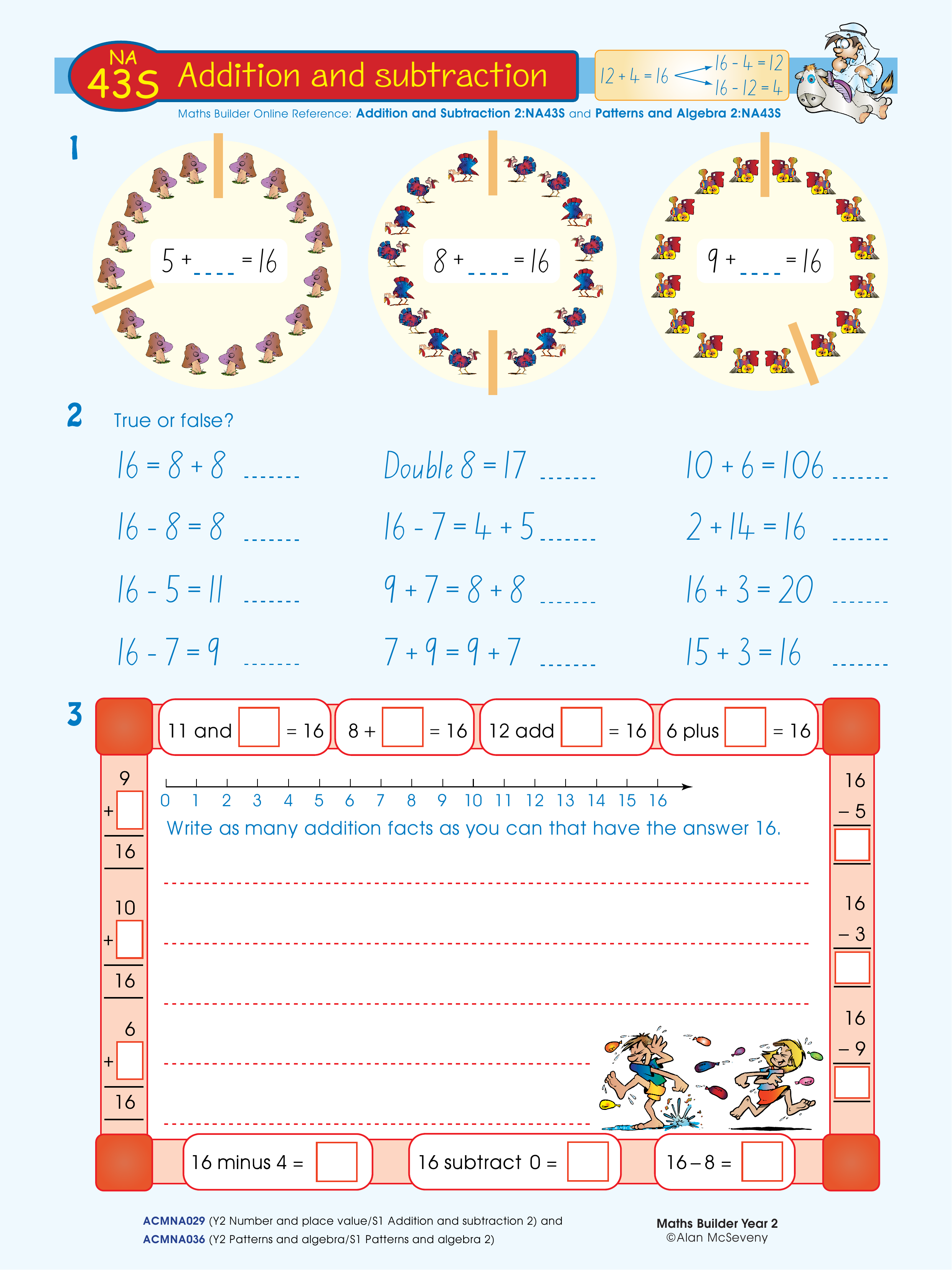 Addition and subtraction — worksheet preview