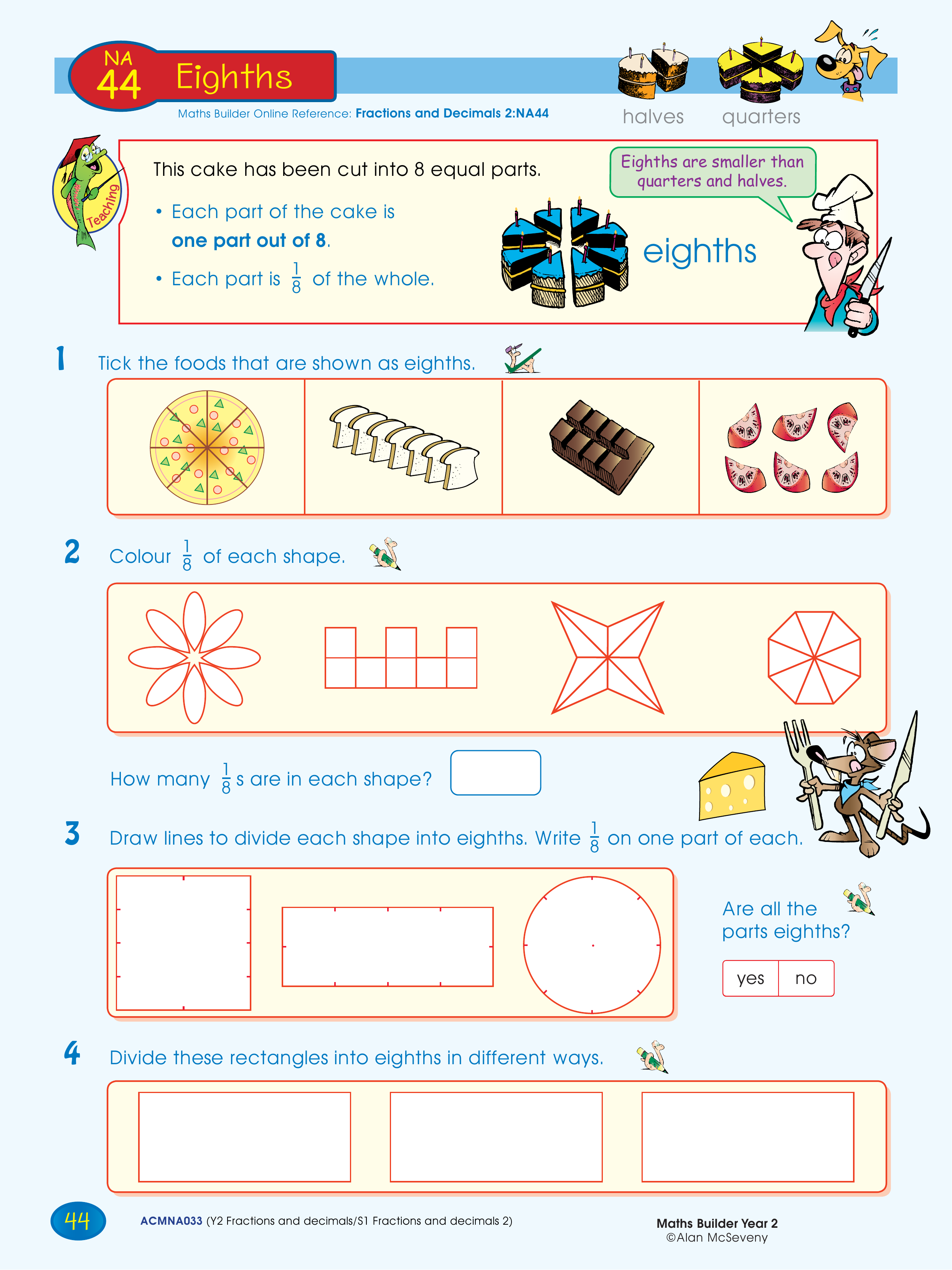 Eighths — worksheet preview