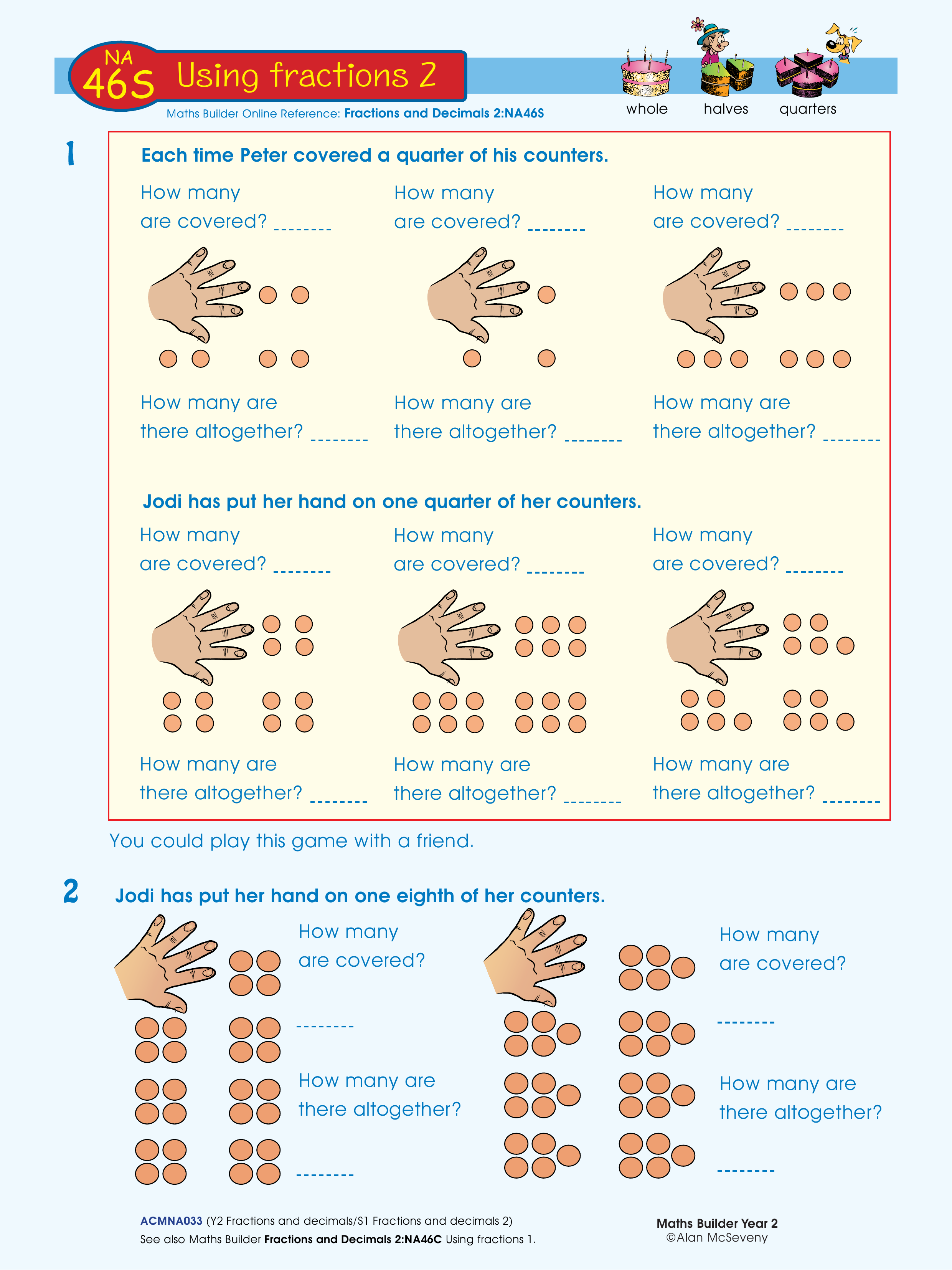Using fractions 2 — worksheet preview