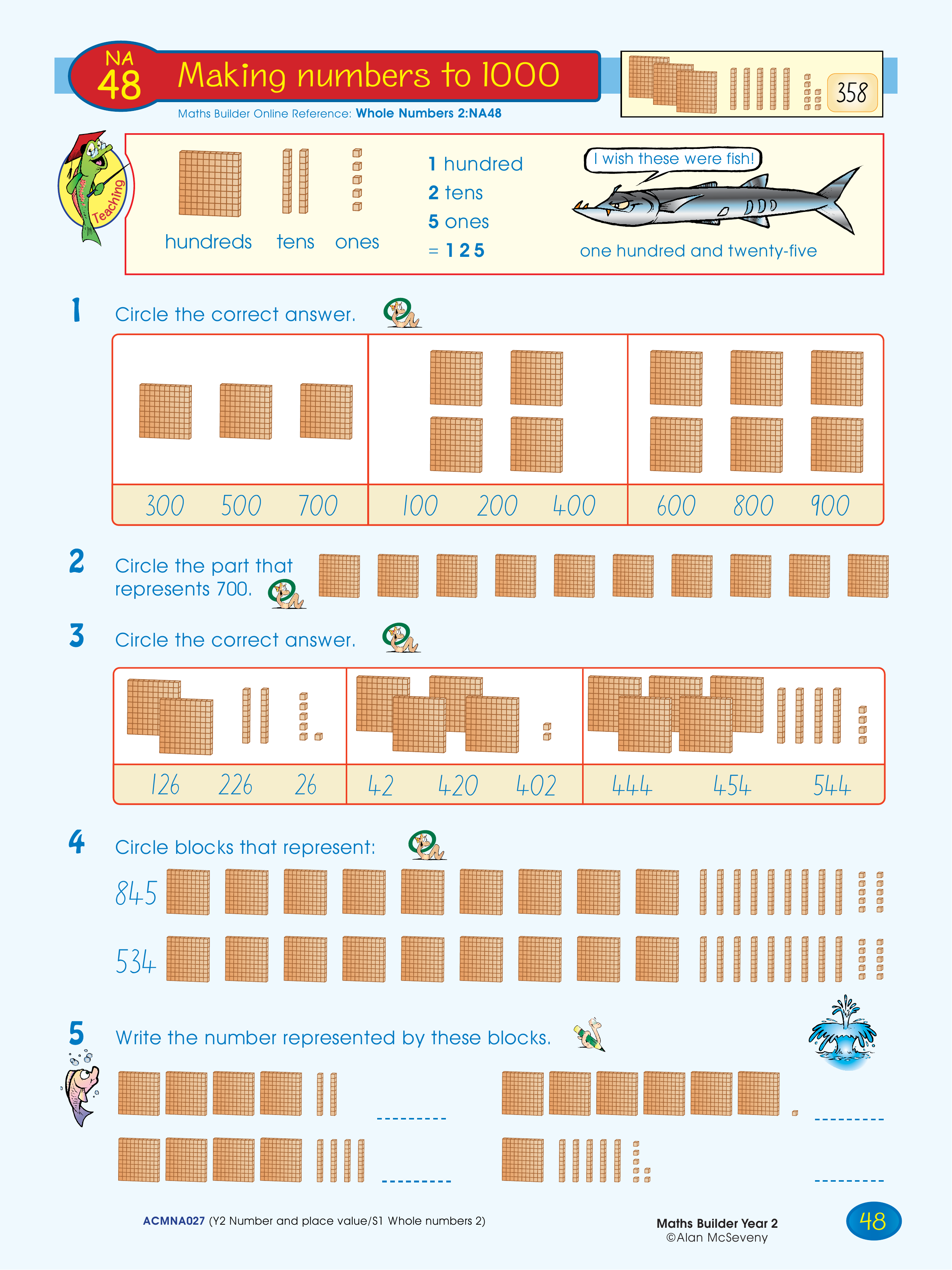 Making numbers to 1000 — worksheet preview