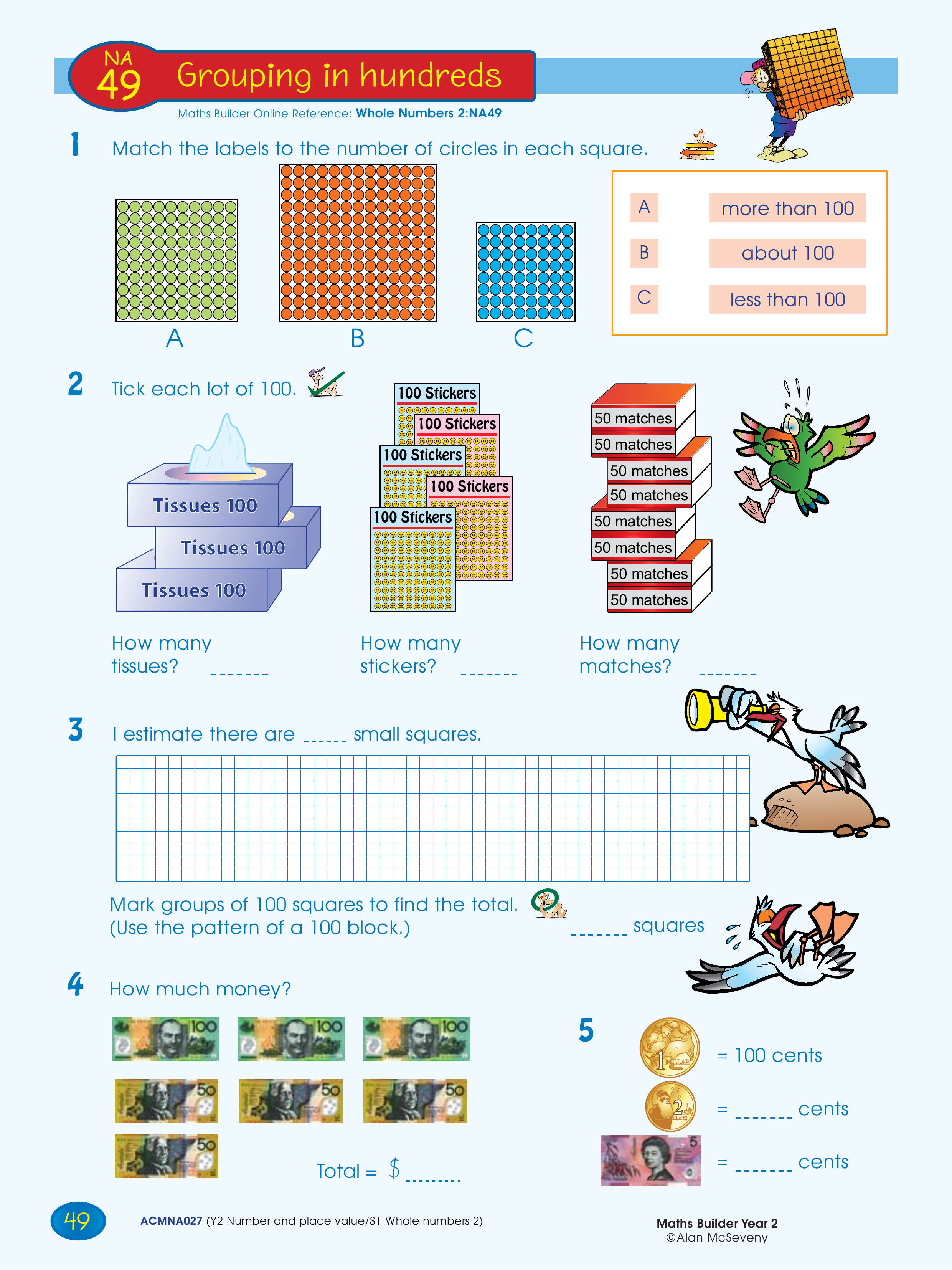 Grouping in hundreds — worksheet preview