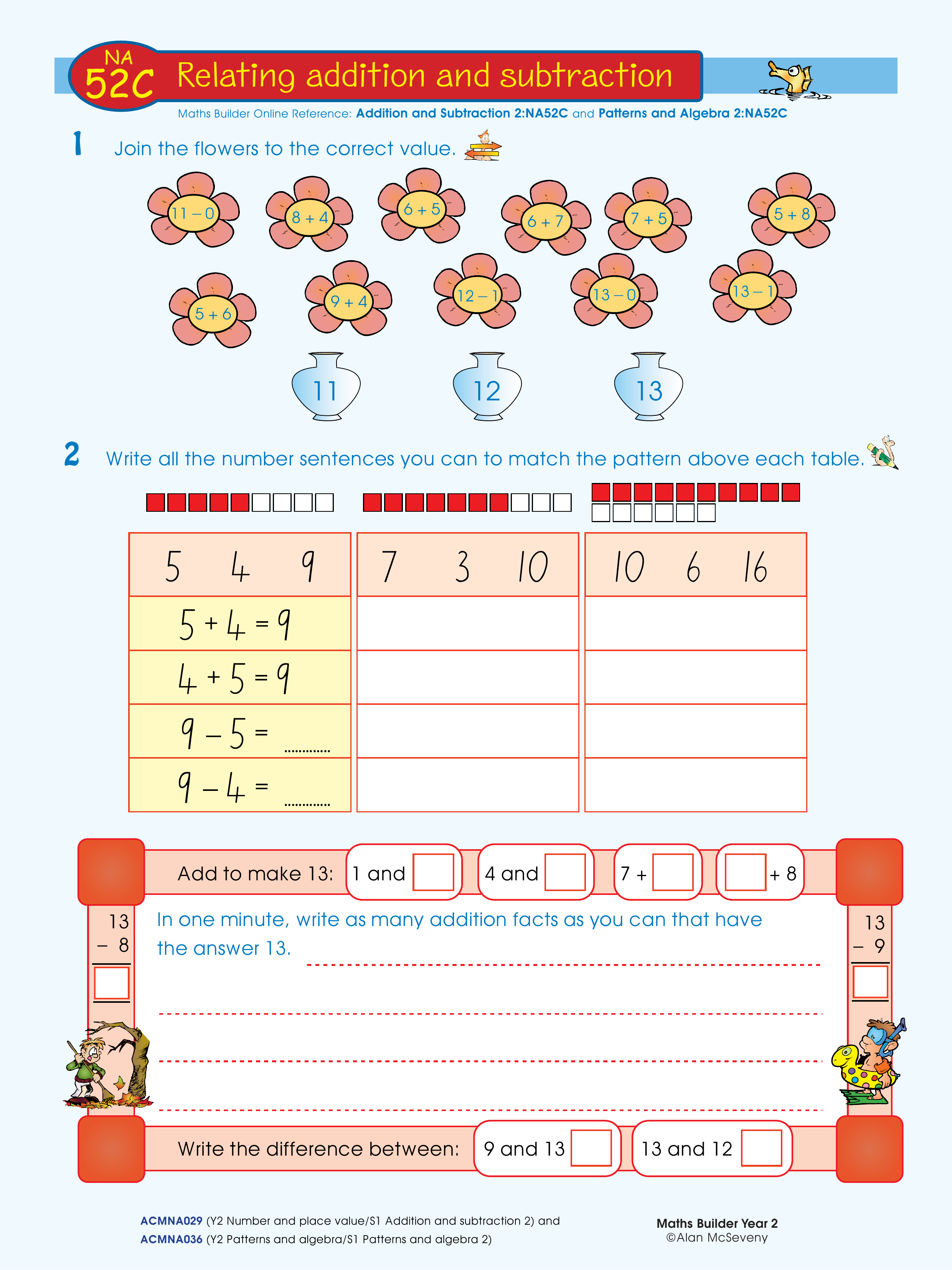 Relating addition and subtraction — worksheet preview