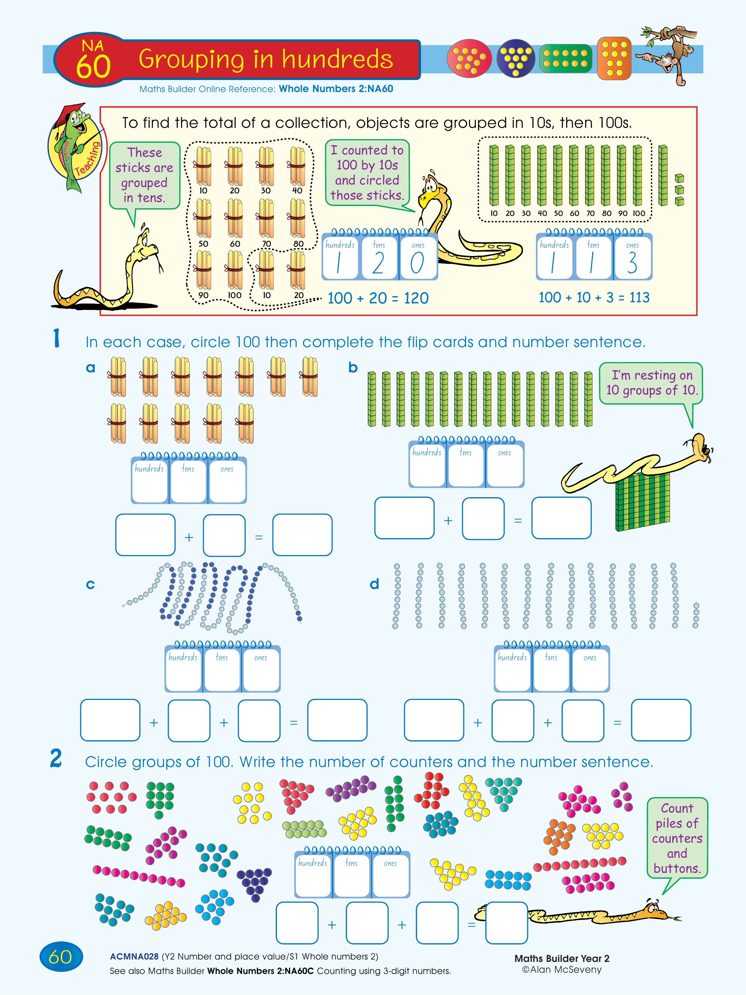 Grouping in hundreds — worksheet preview