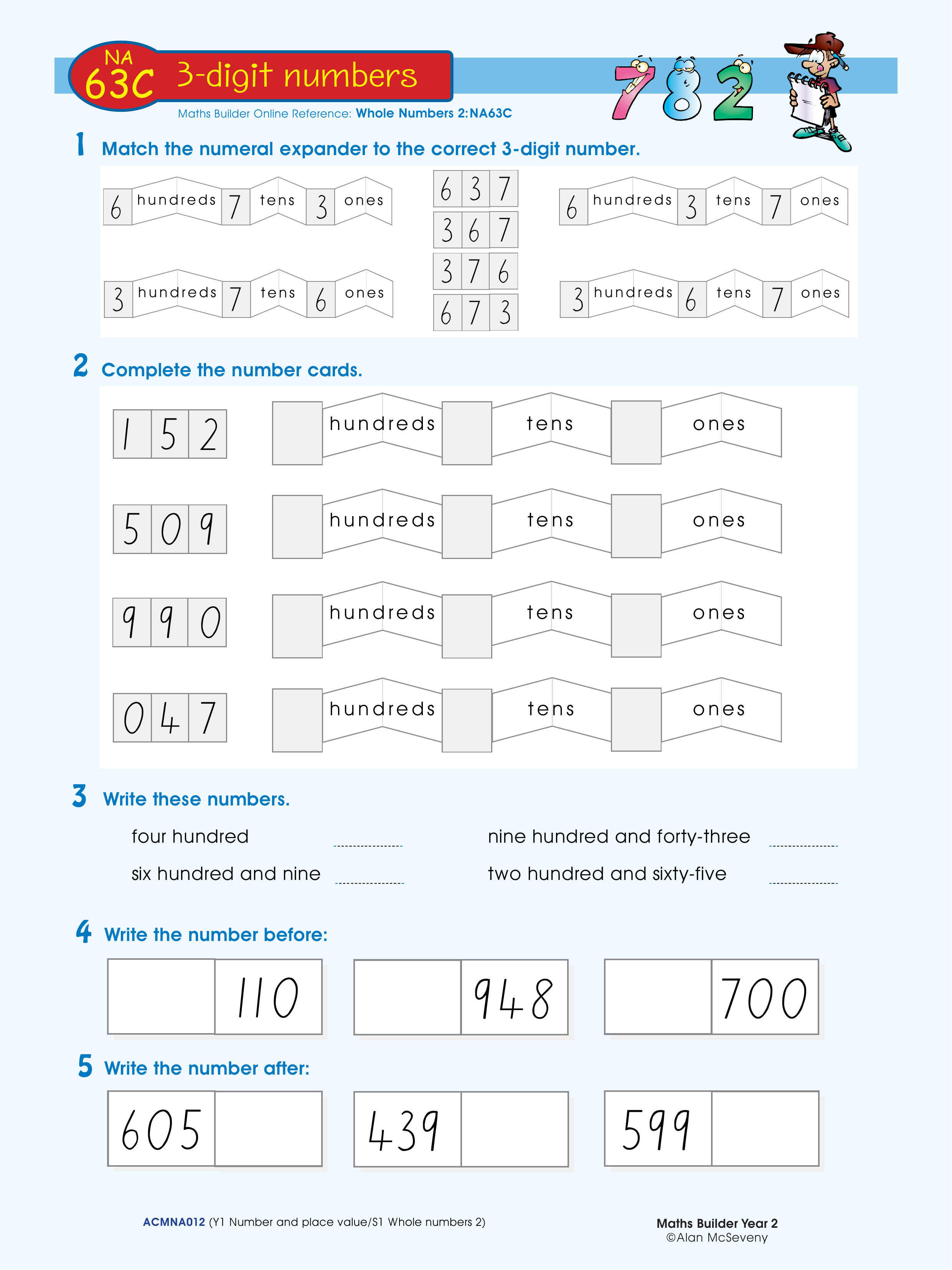 3-digit numbers — worksheet preview