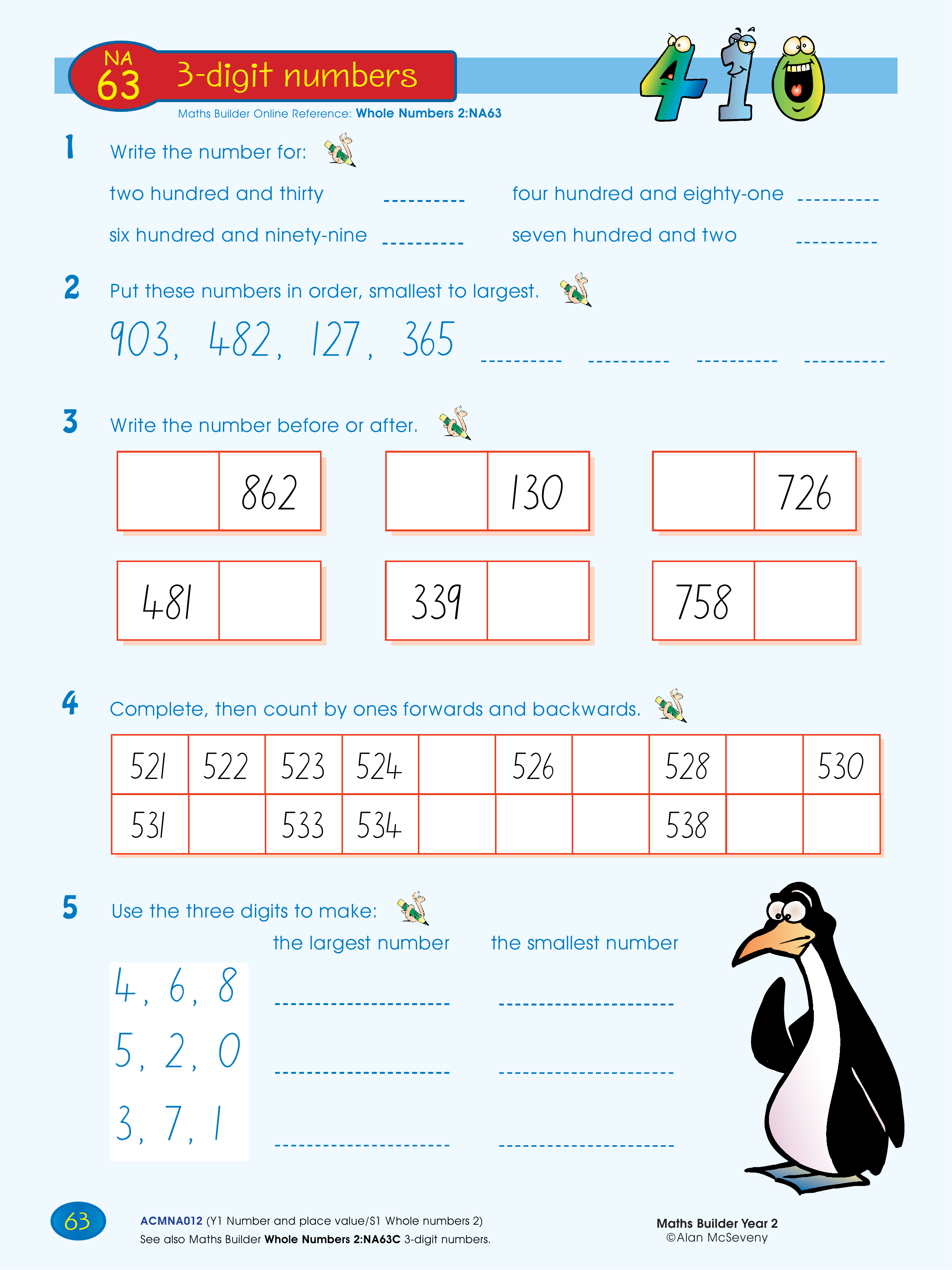 3-digit numbers — worksheet preview