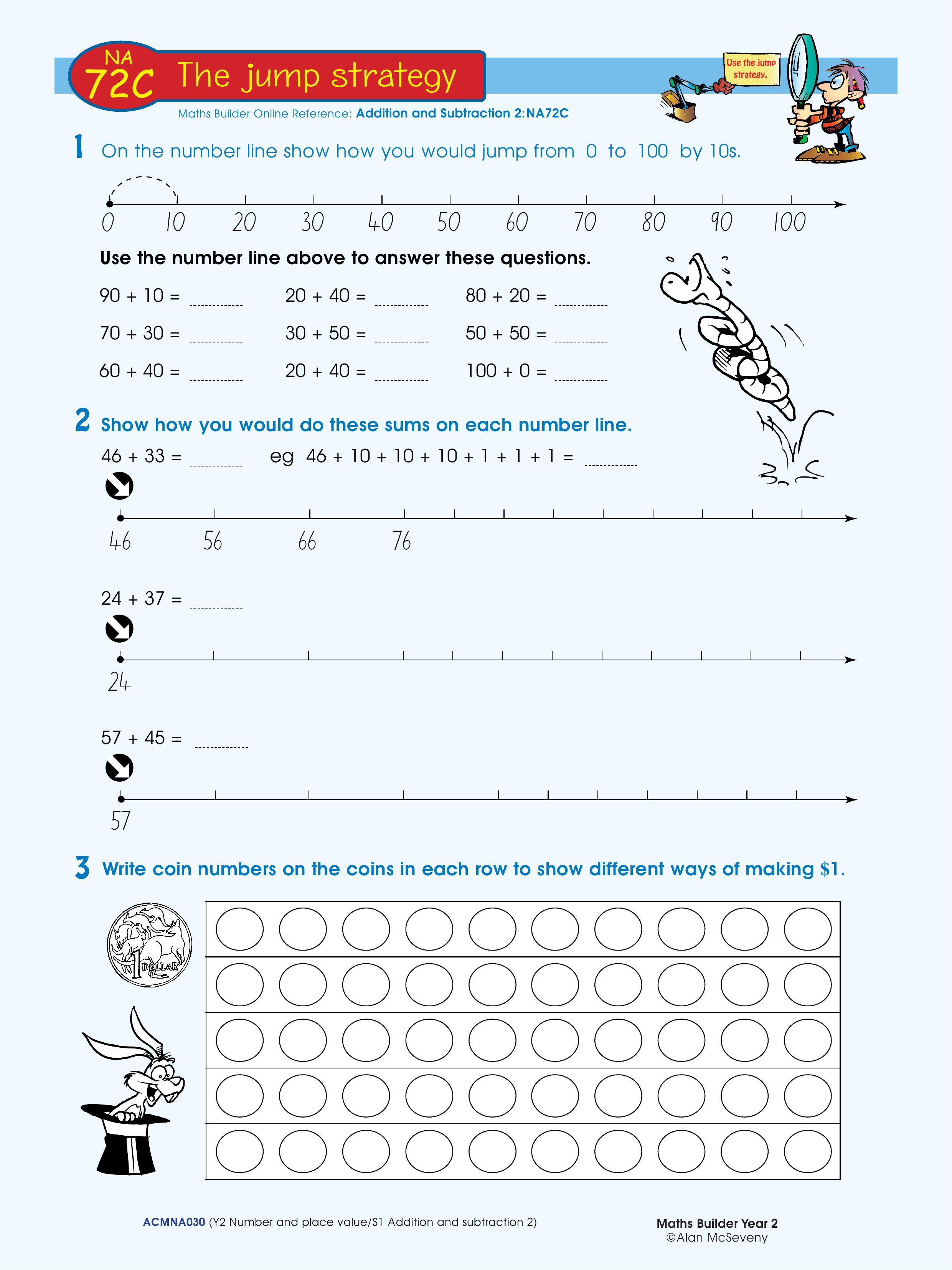 The jump strategy — worksheet preview