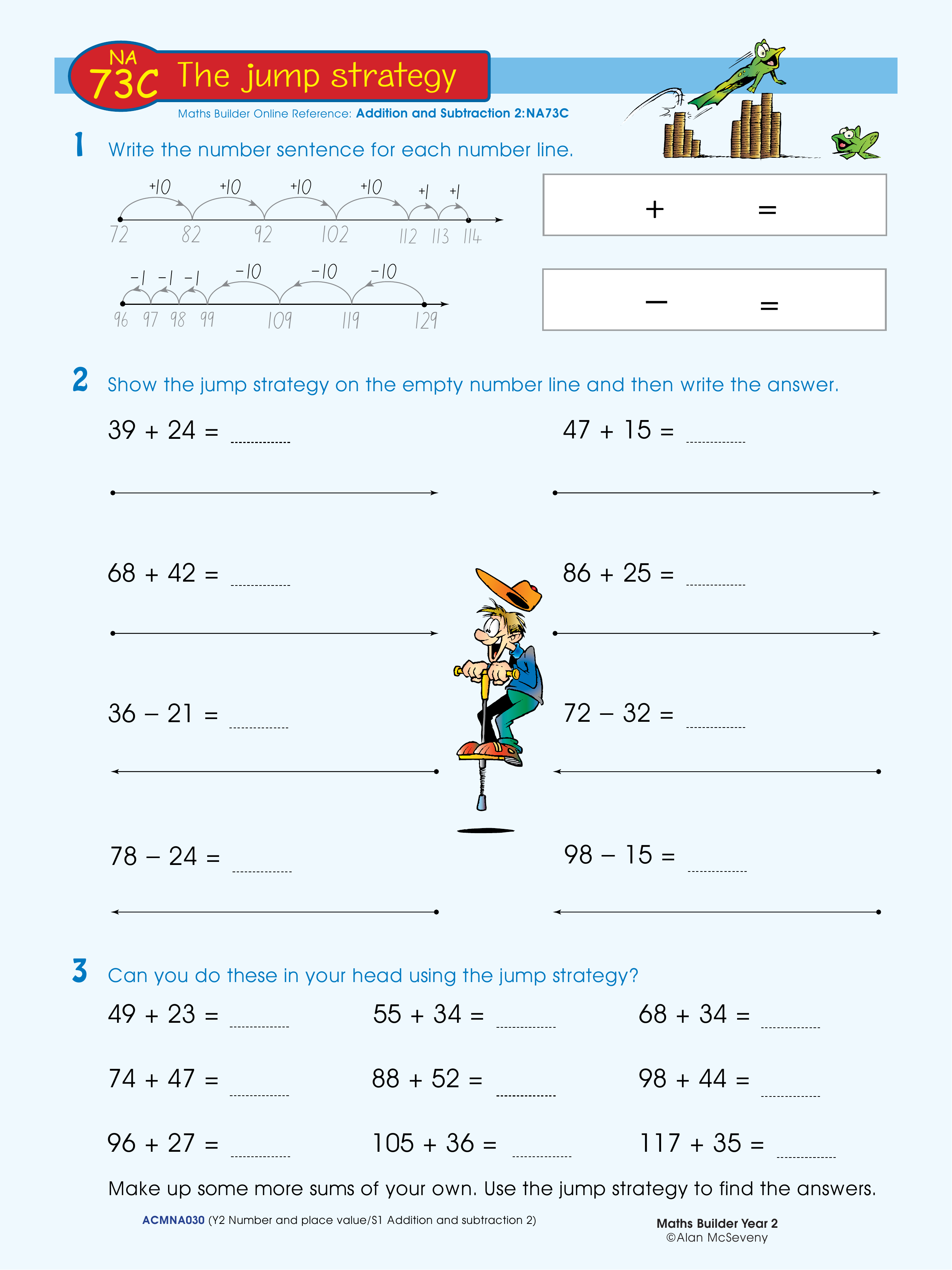 The jump strategy — worksheet preview