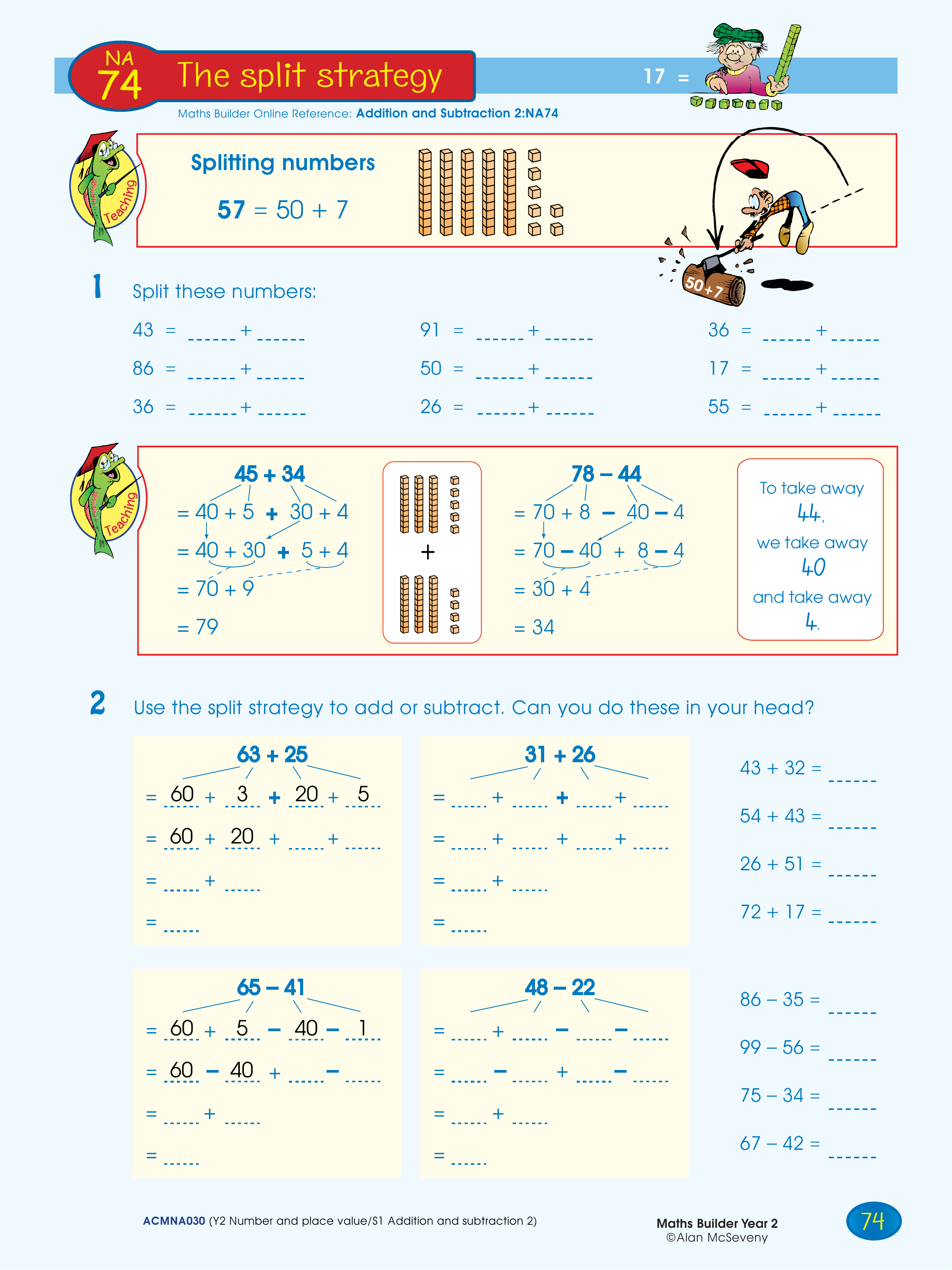 The split strategy — worksheet preview