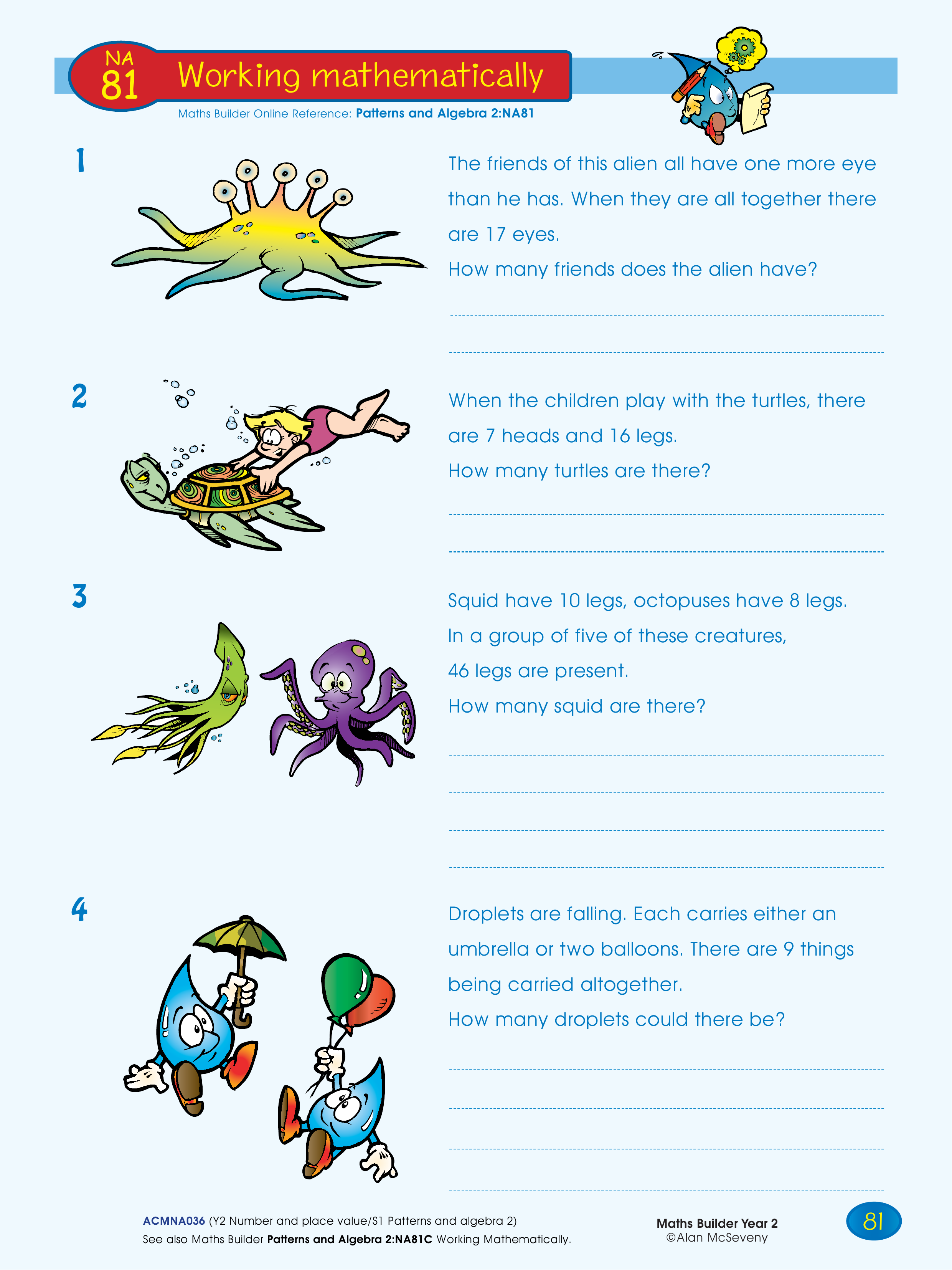 Working mathematically — worksheet preview