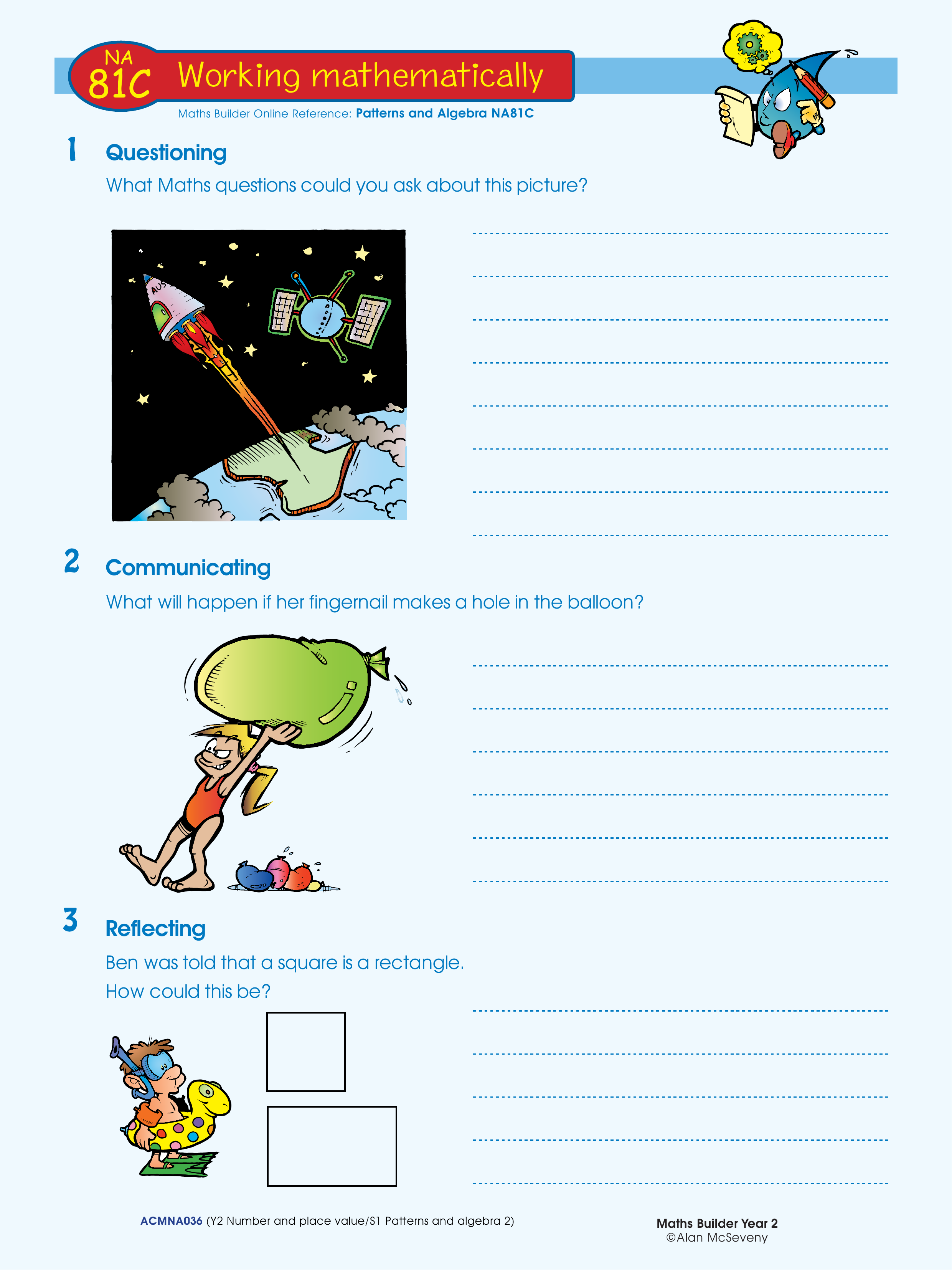 Working mathematically — worksheet preview