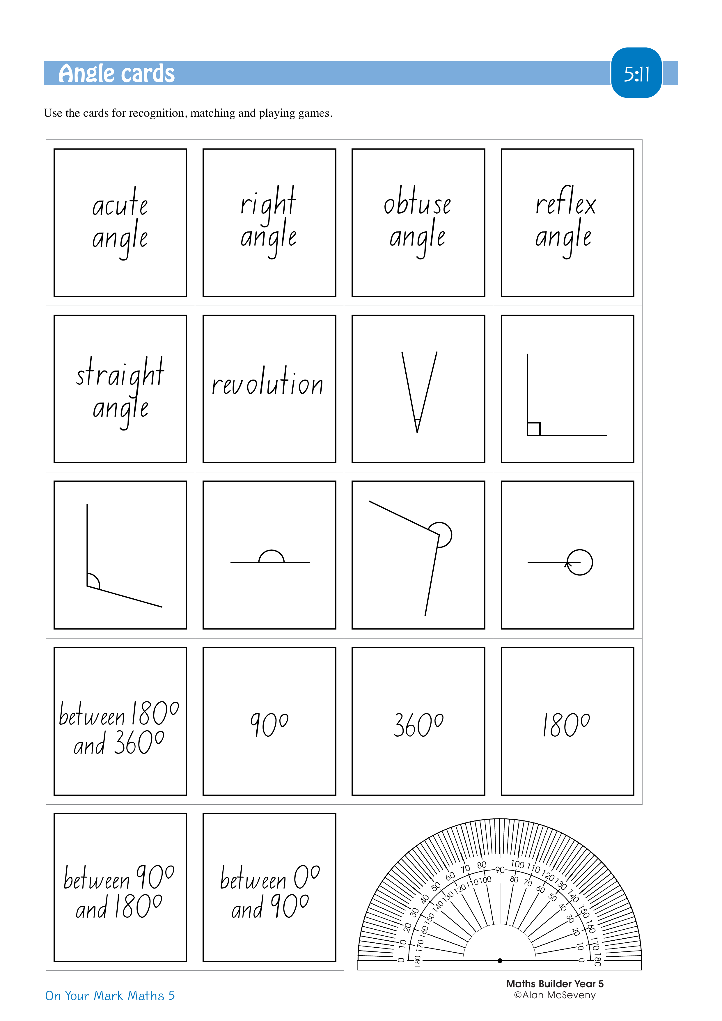 Angle cards — worksheet preview