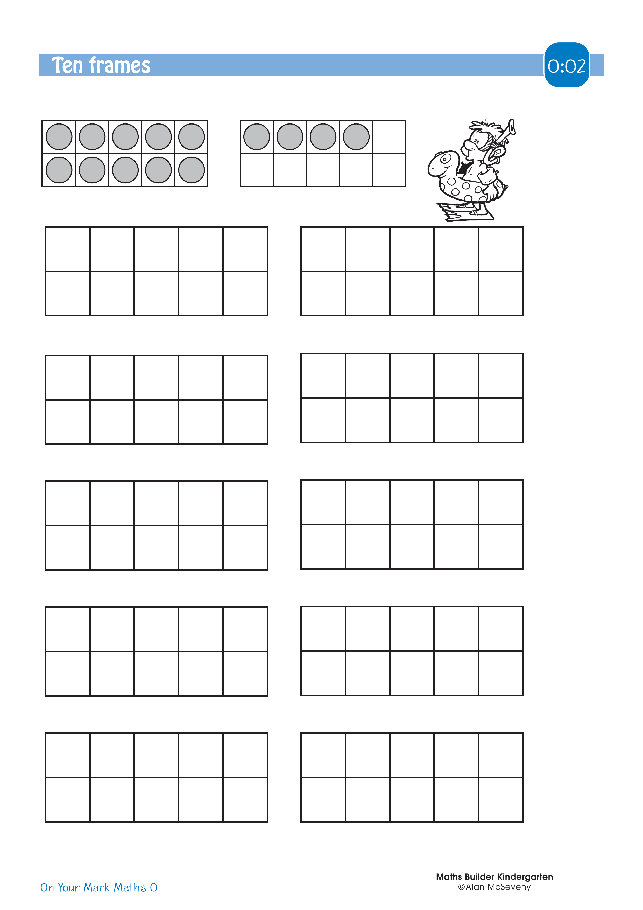 Ten frames — worksheet preview