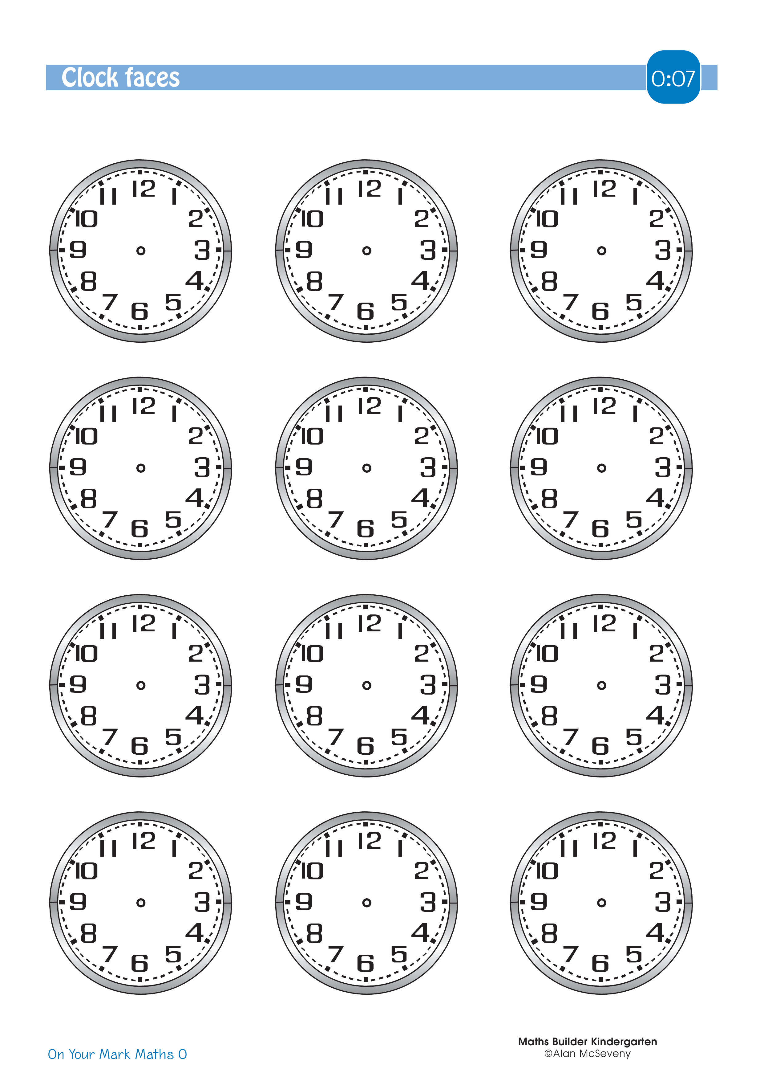 Clock faces — worksheet preview