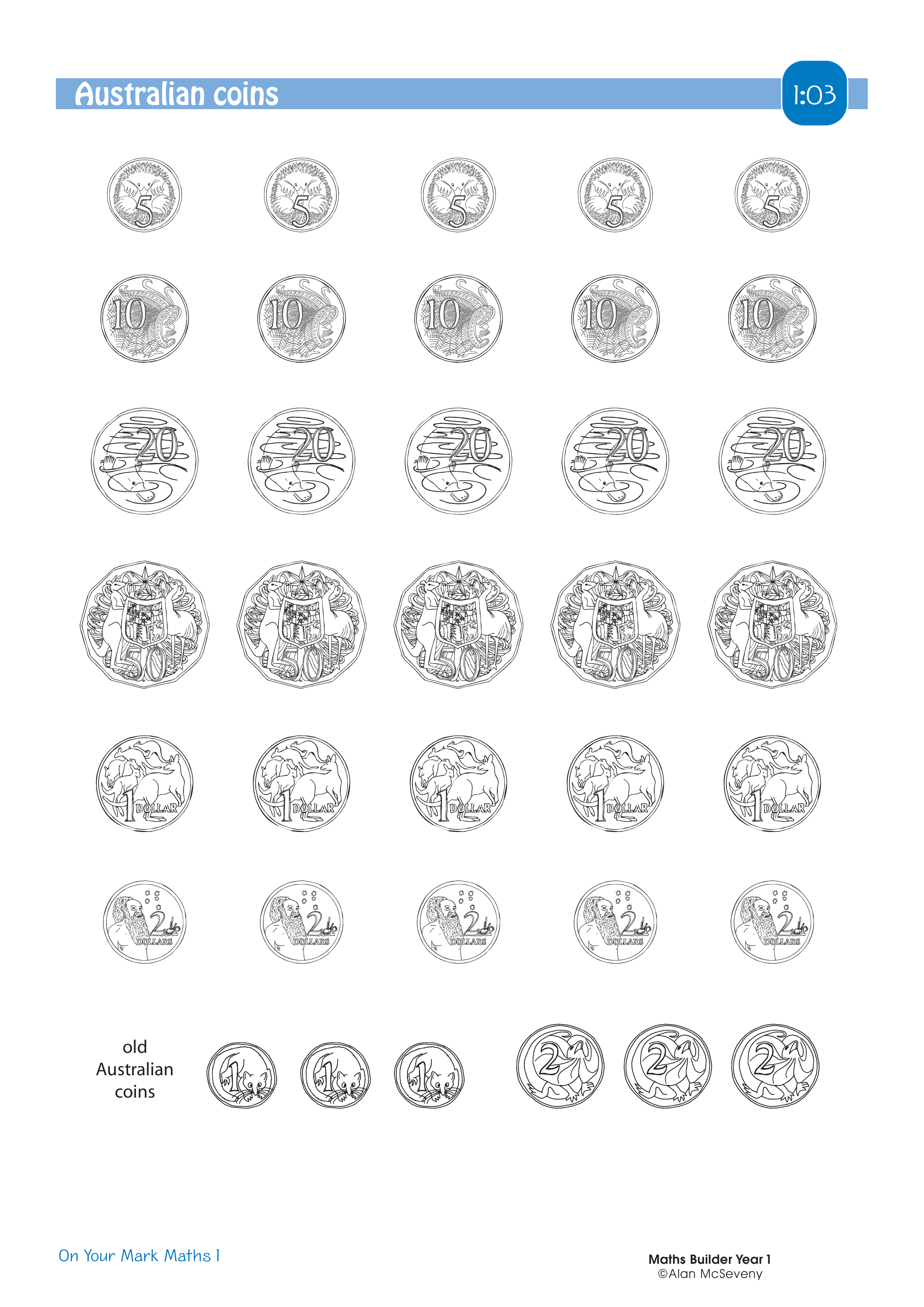 Australian coins — worksheet preview
