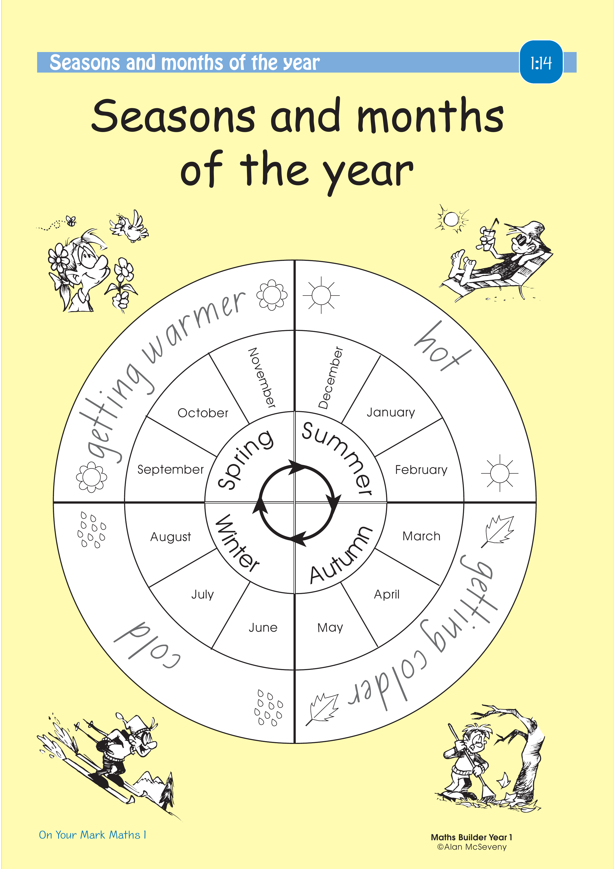 Seasons and months of the year — worksheet preview