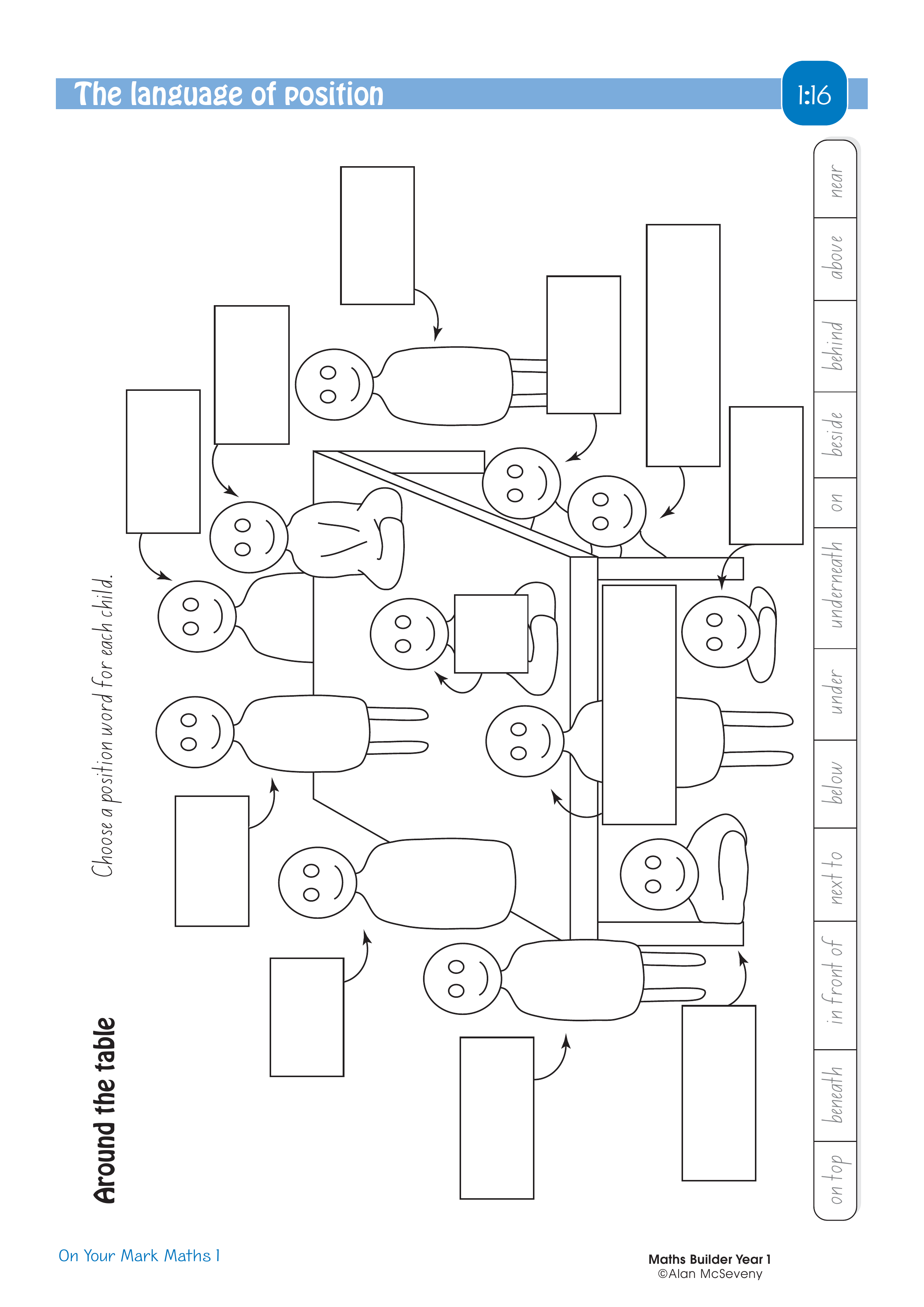 The language of position — worksheet preview