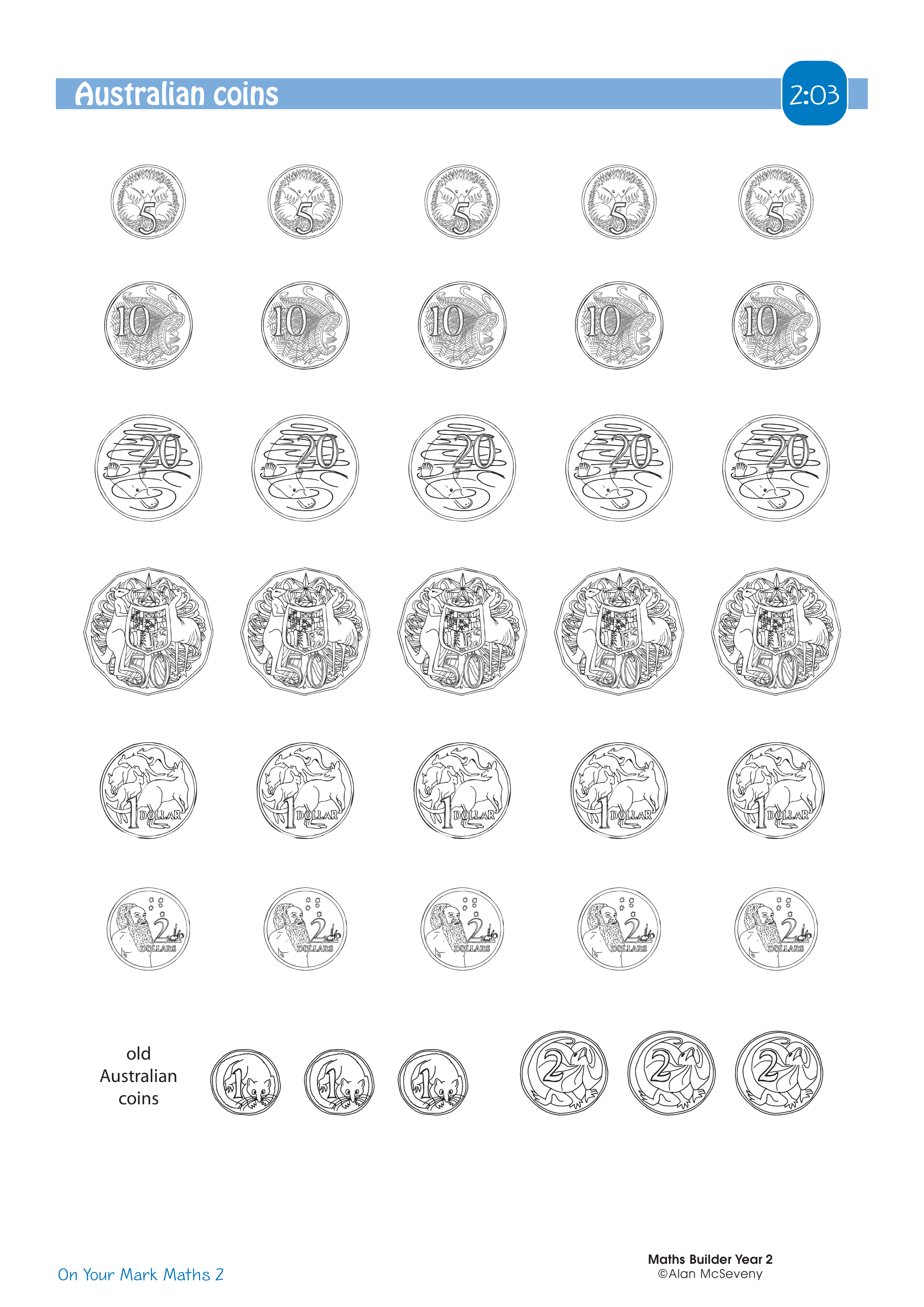Australian coins — worksheet preview