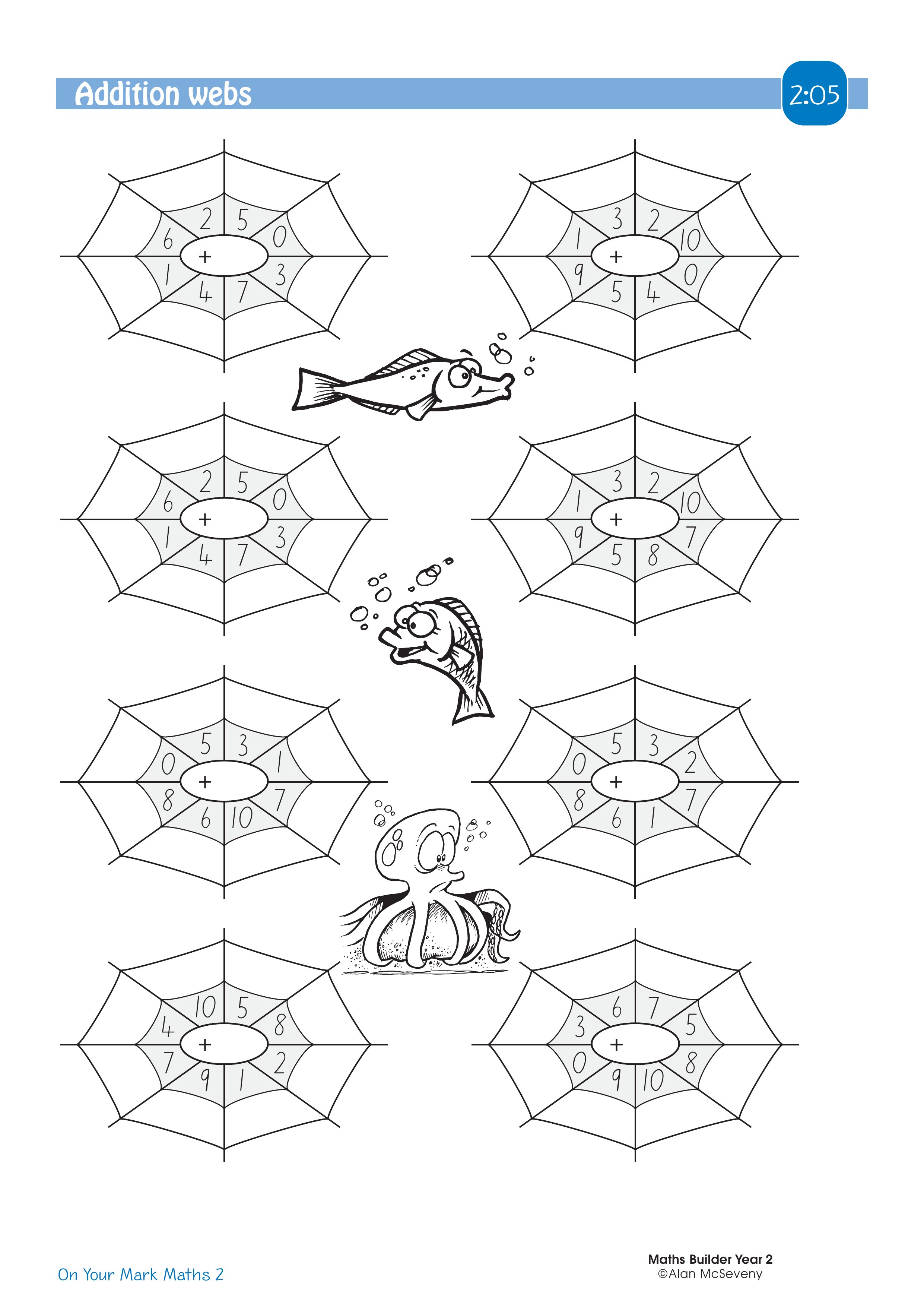 Addition webs — worksheet preview