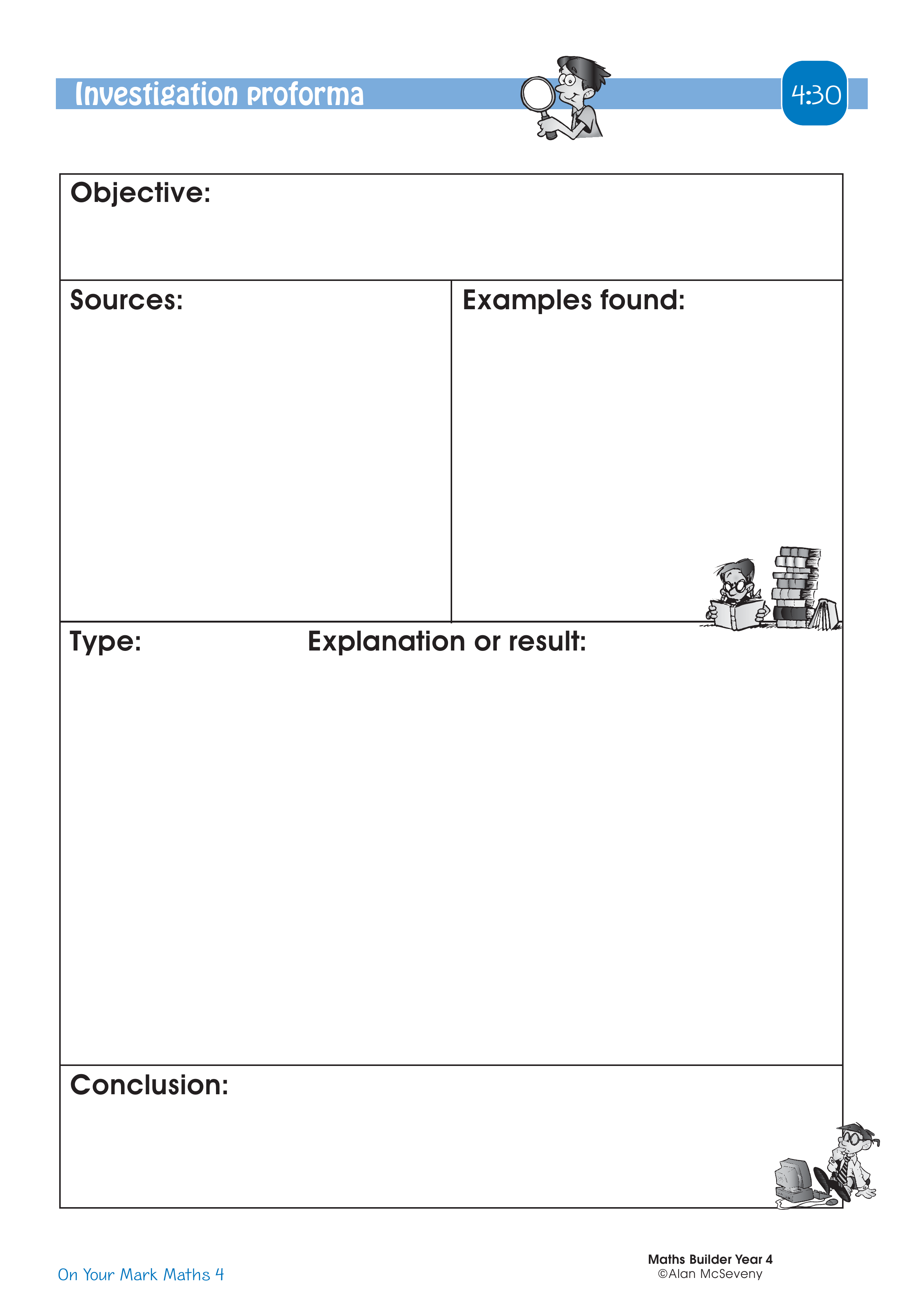 Investigation proforma — worksheet preview