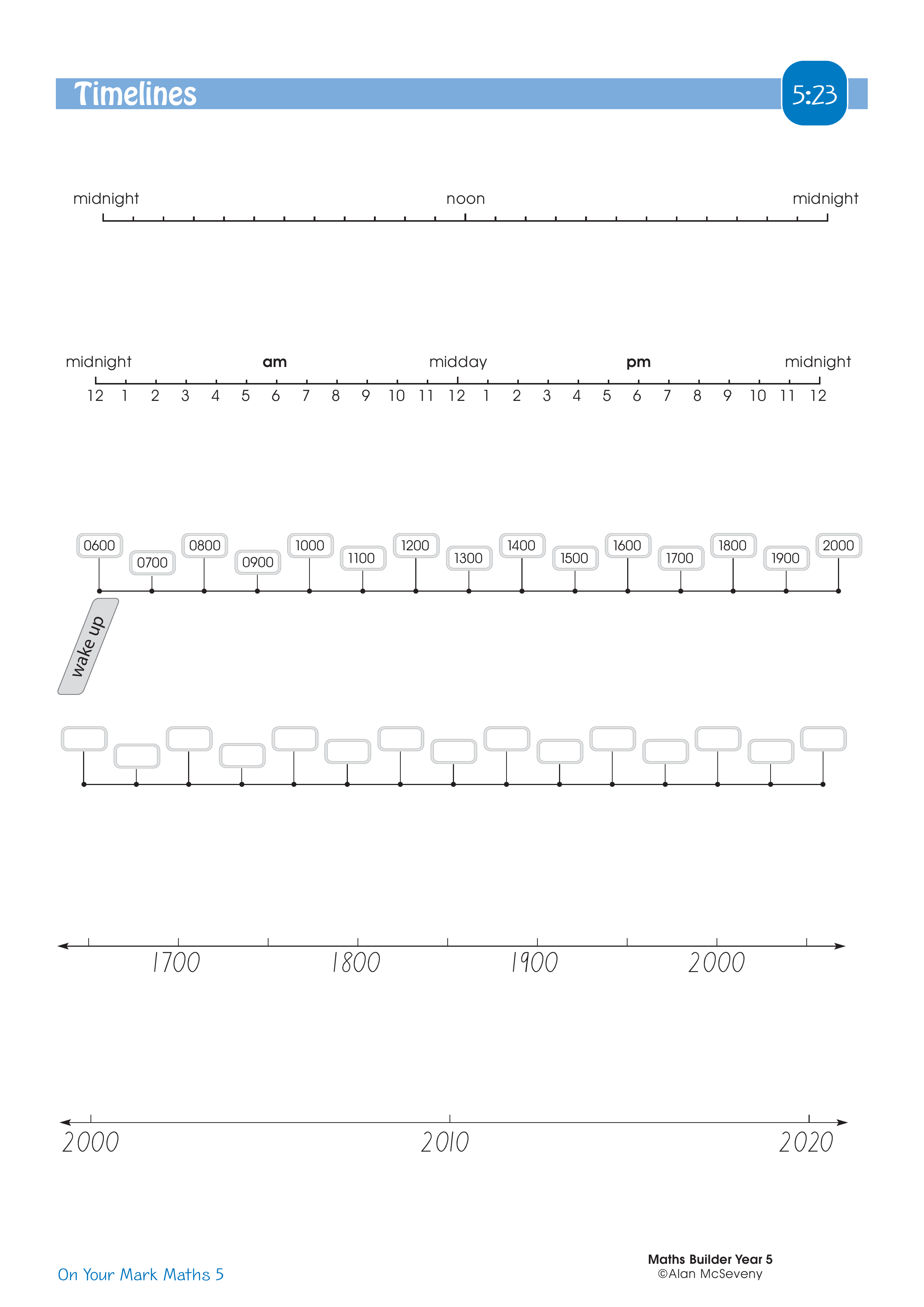 Timelines — worksheet preview