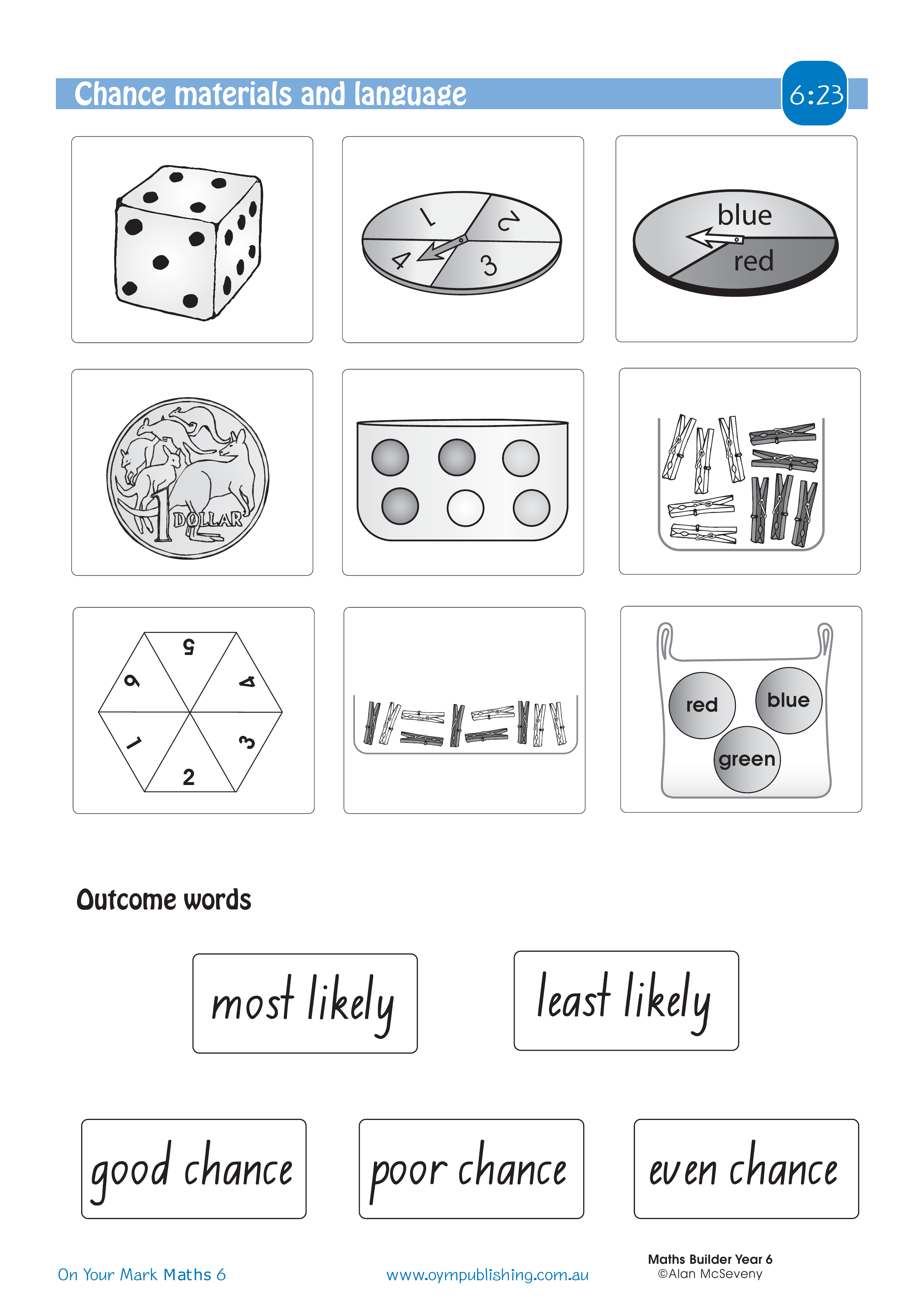 Chance materials and language — worksheet preview