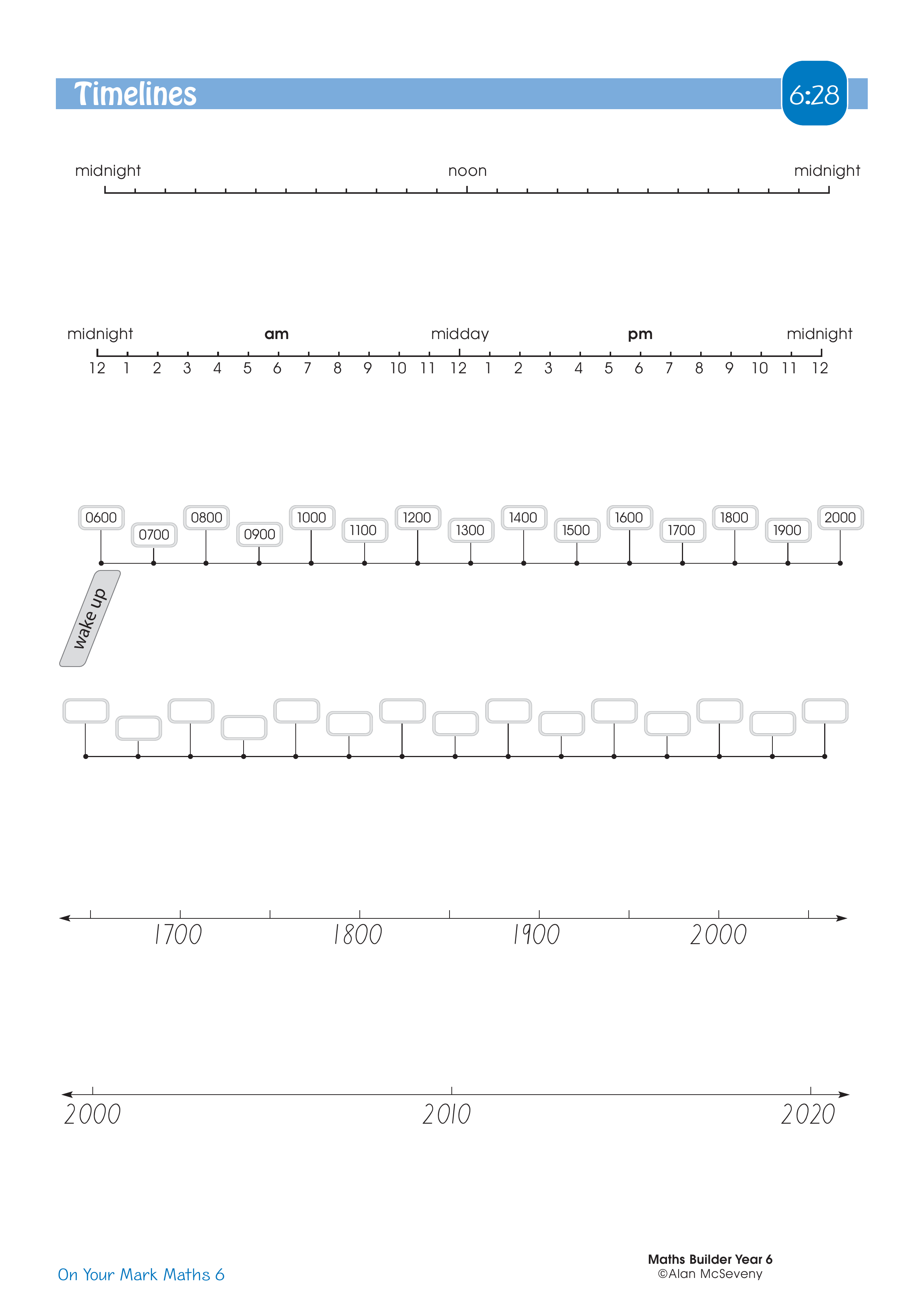 Timelines — worksheet preview