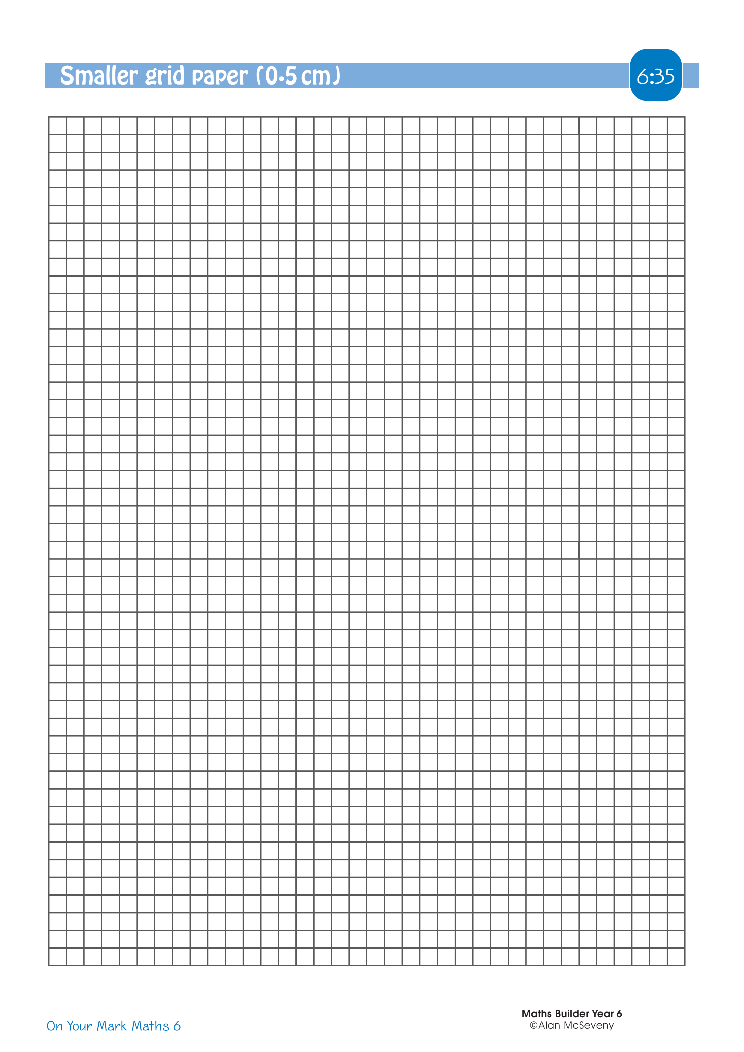 Smaller grid paper (0.5cm) — worksheet preview